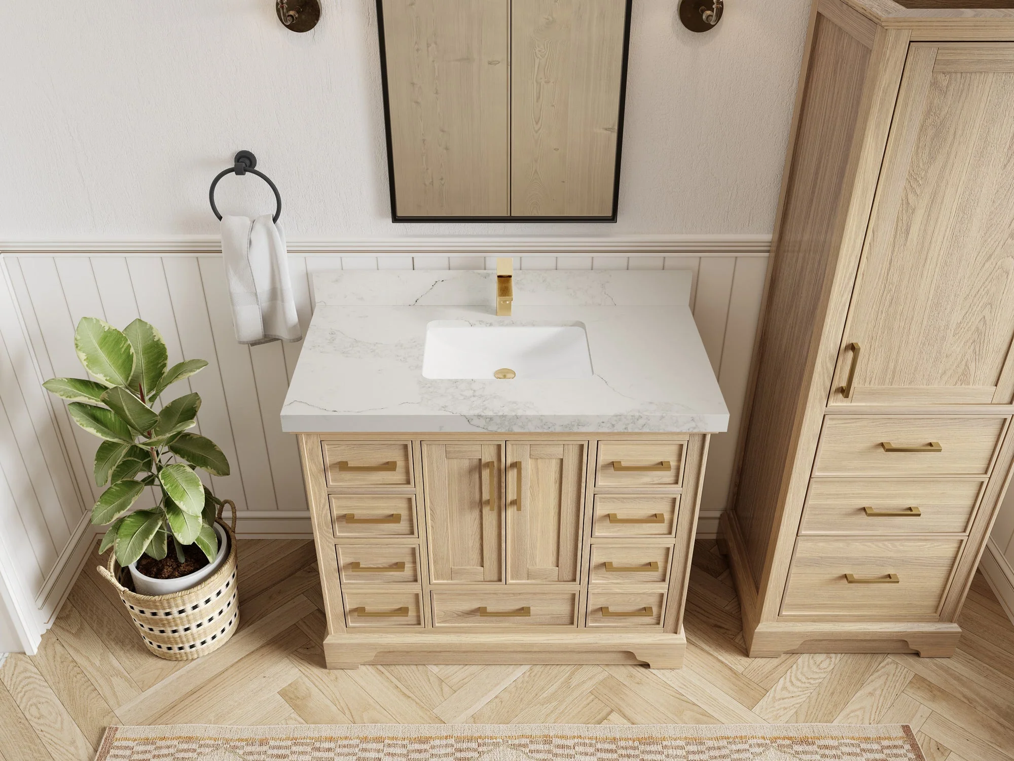 Charlotte White Oak 42 in. W x 22 in. D Single Sink Bathroom Vanity - Image 20