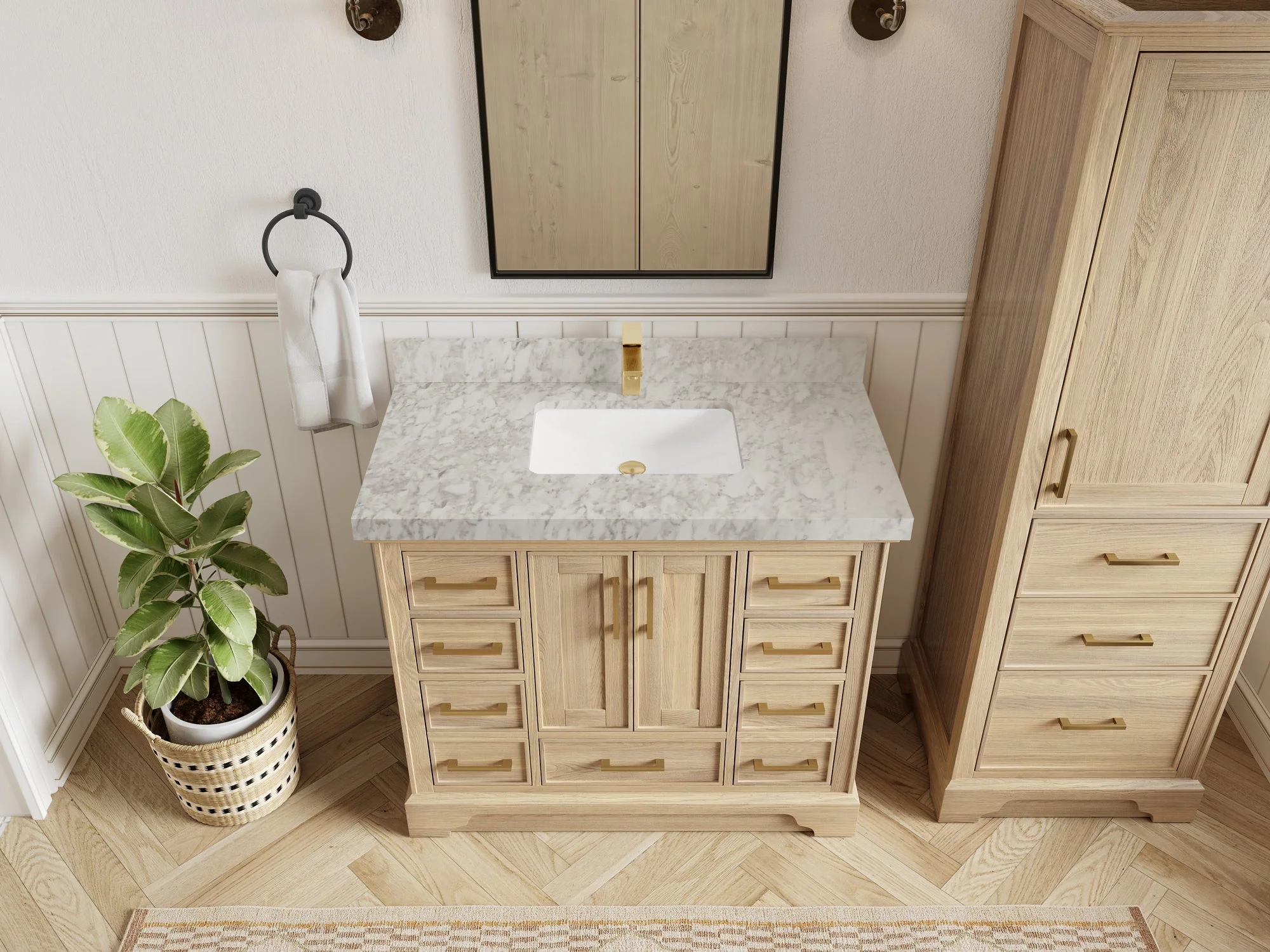 Charlotte White Oak 42 in. W x 22 in. D Single Sink Bathroom Vanity - Image 24