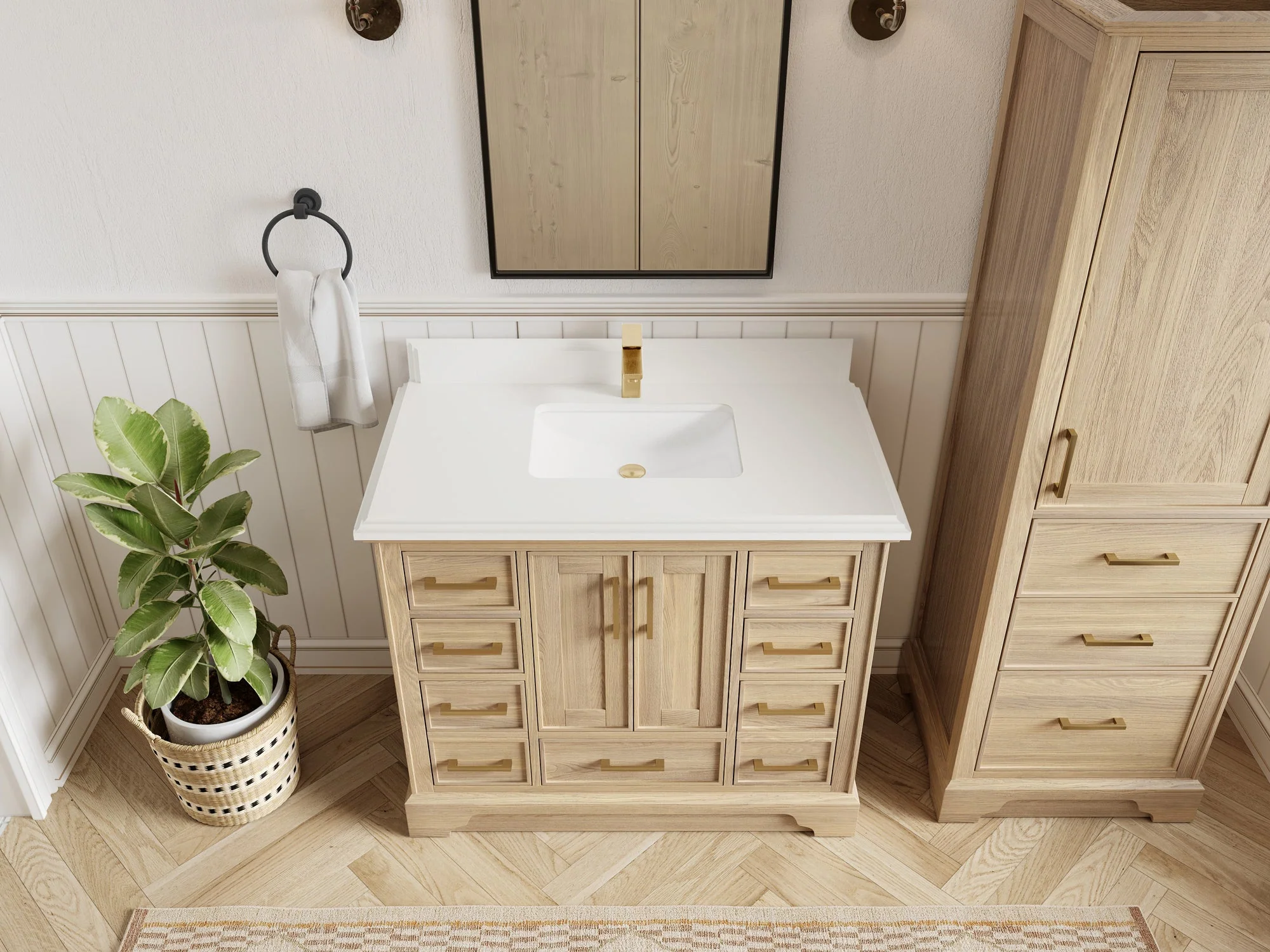 Charlotte White Oak 42 in. W x 22 in. D Single Sink Bathroom Vanity - Image 32