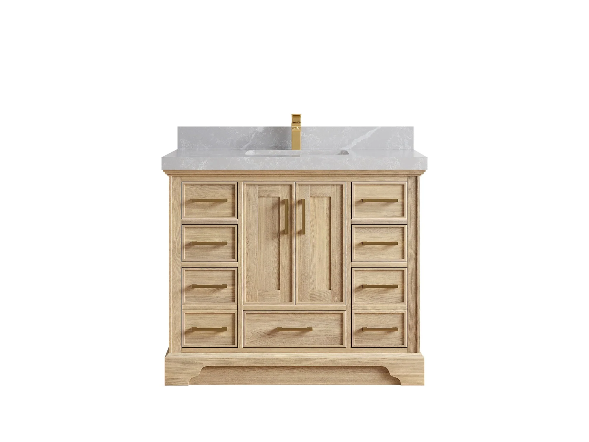Charlotte White Oak 42 in. W x 22 in. D Single Sink Bathroom Vanity - Image 37