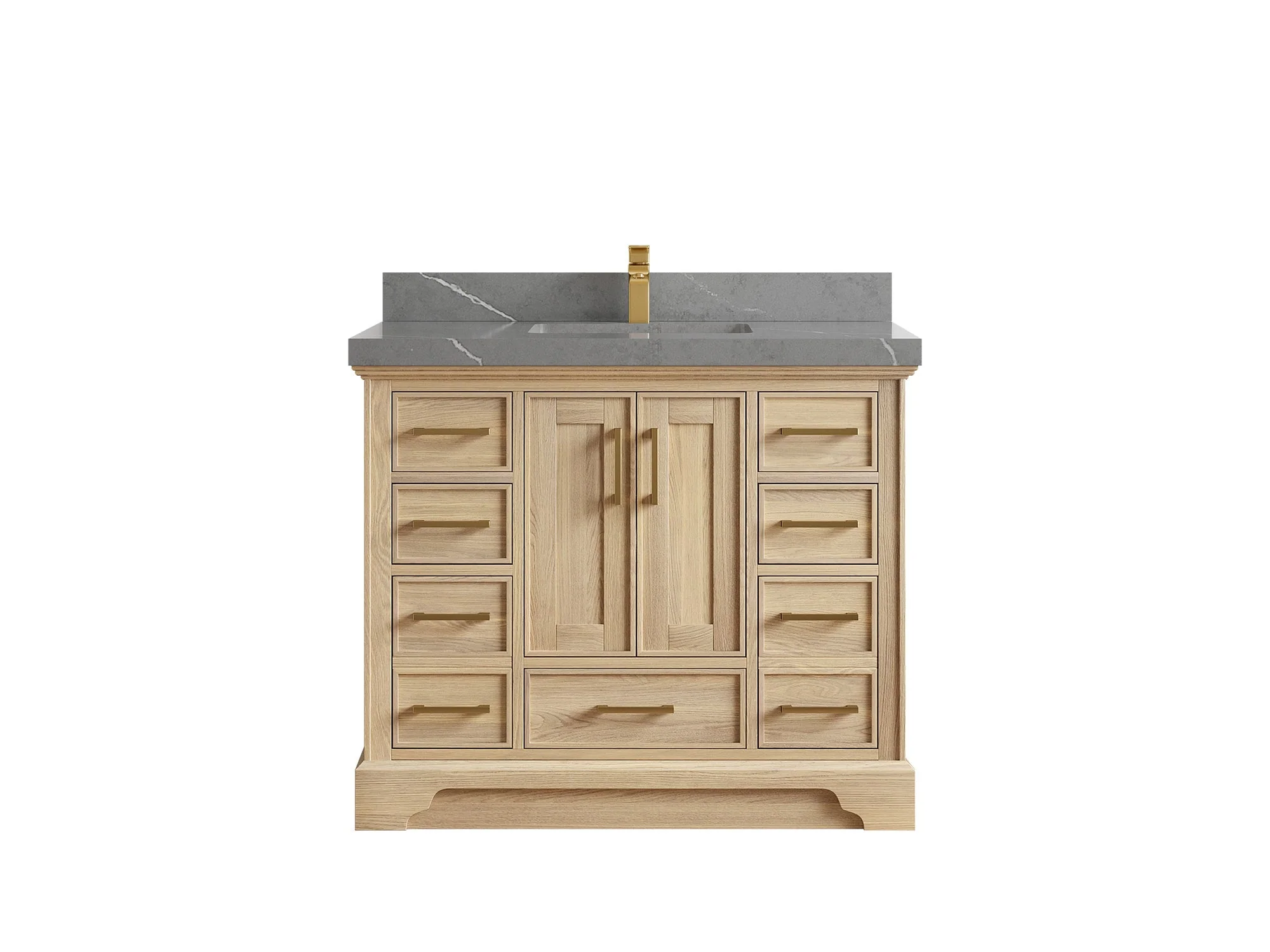 Charlotte White Oak 42 in. W x 22 in. D Single Sink Bathroom Vanity - Image 39