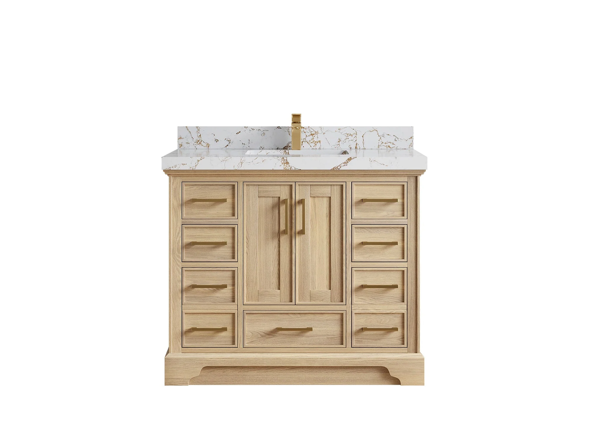 Charlotte White Oak 42 in. W x 22 in. D Single Sink Bathroom Vanity - Image 43