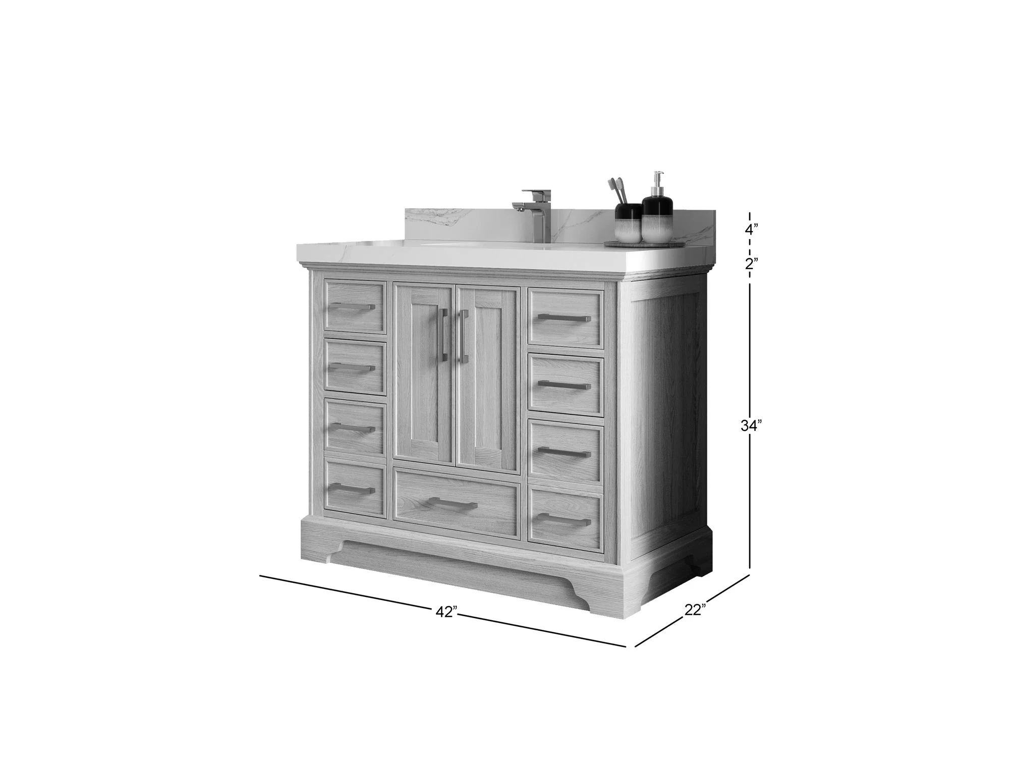 Charlotte White Oak 42 in. W x 22 in. D Single Sink Bathroom Vanity - Image 5