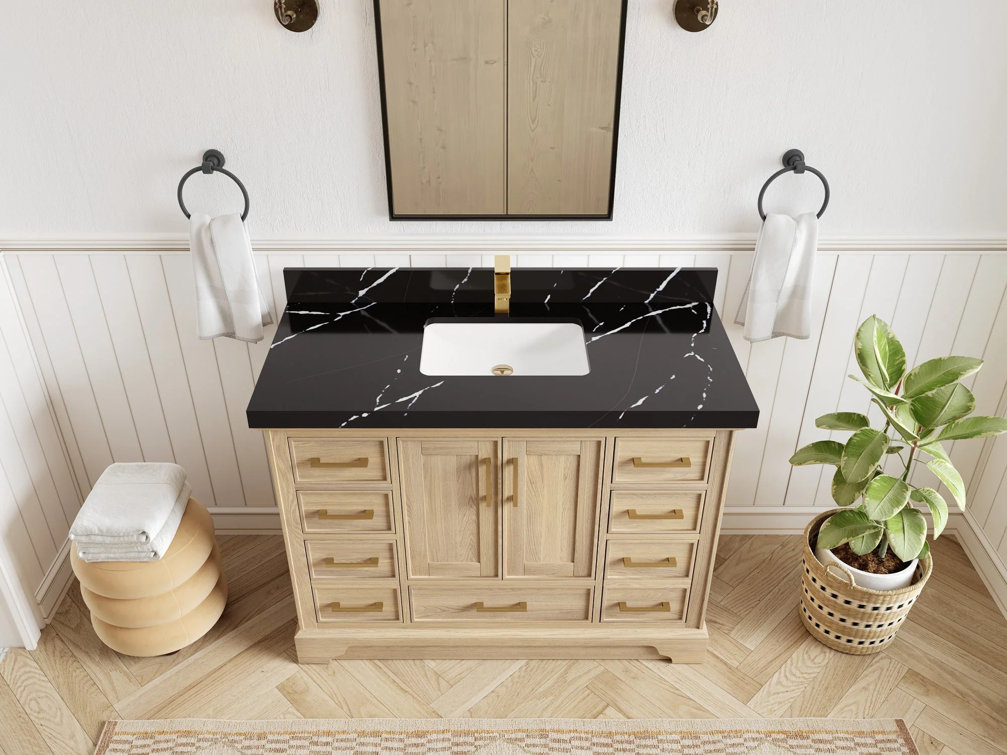 Charlotte White Oak 48 in. W x 22 in. D Single Sink Bathroom Vanity - Image 14