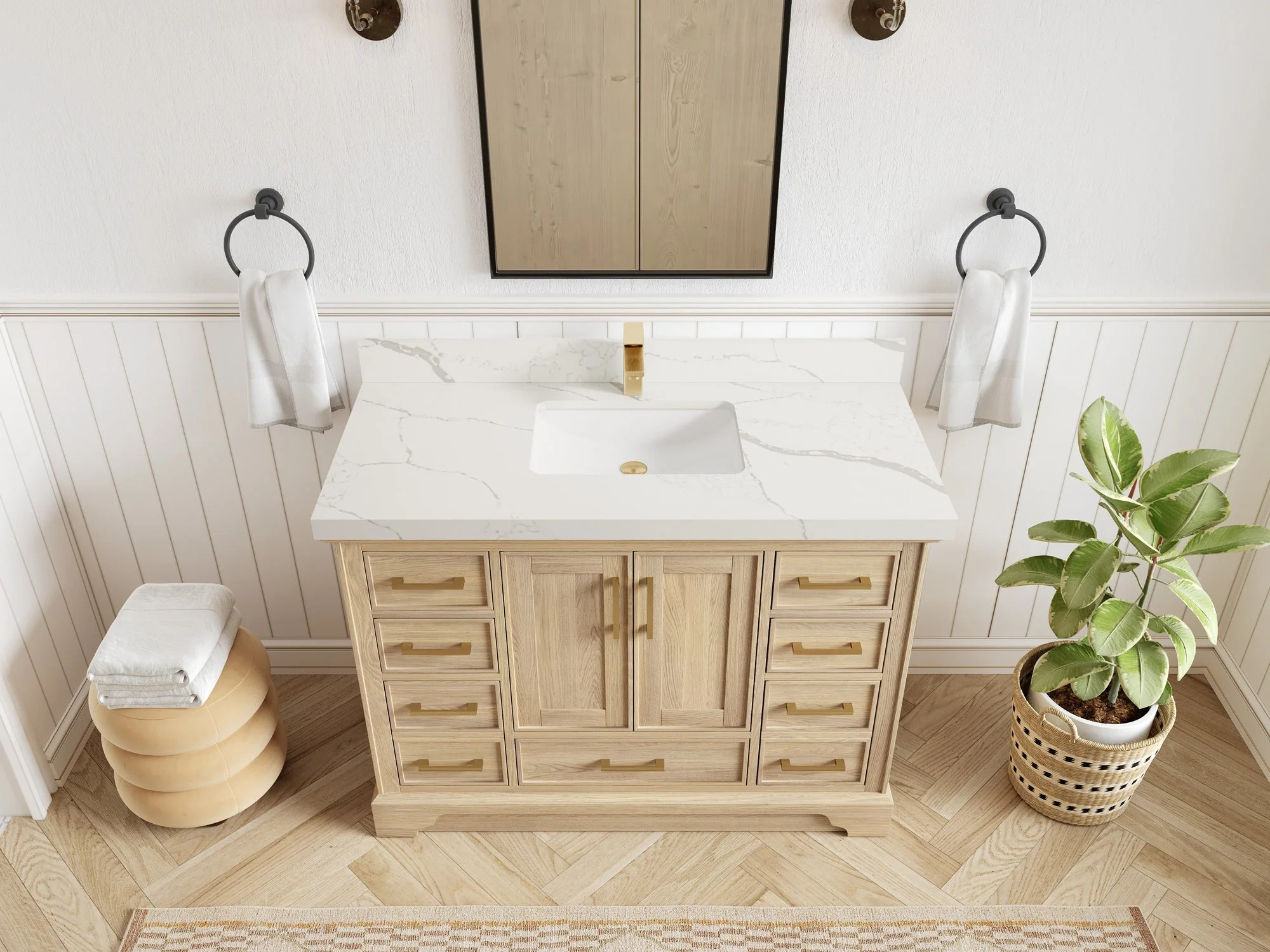 Charlotte White Oak 48 in. W x 22 in. D Single Sink Bathroom Vanity - Image 18
