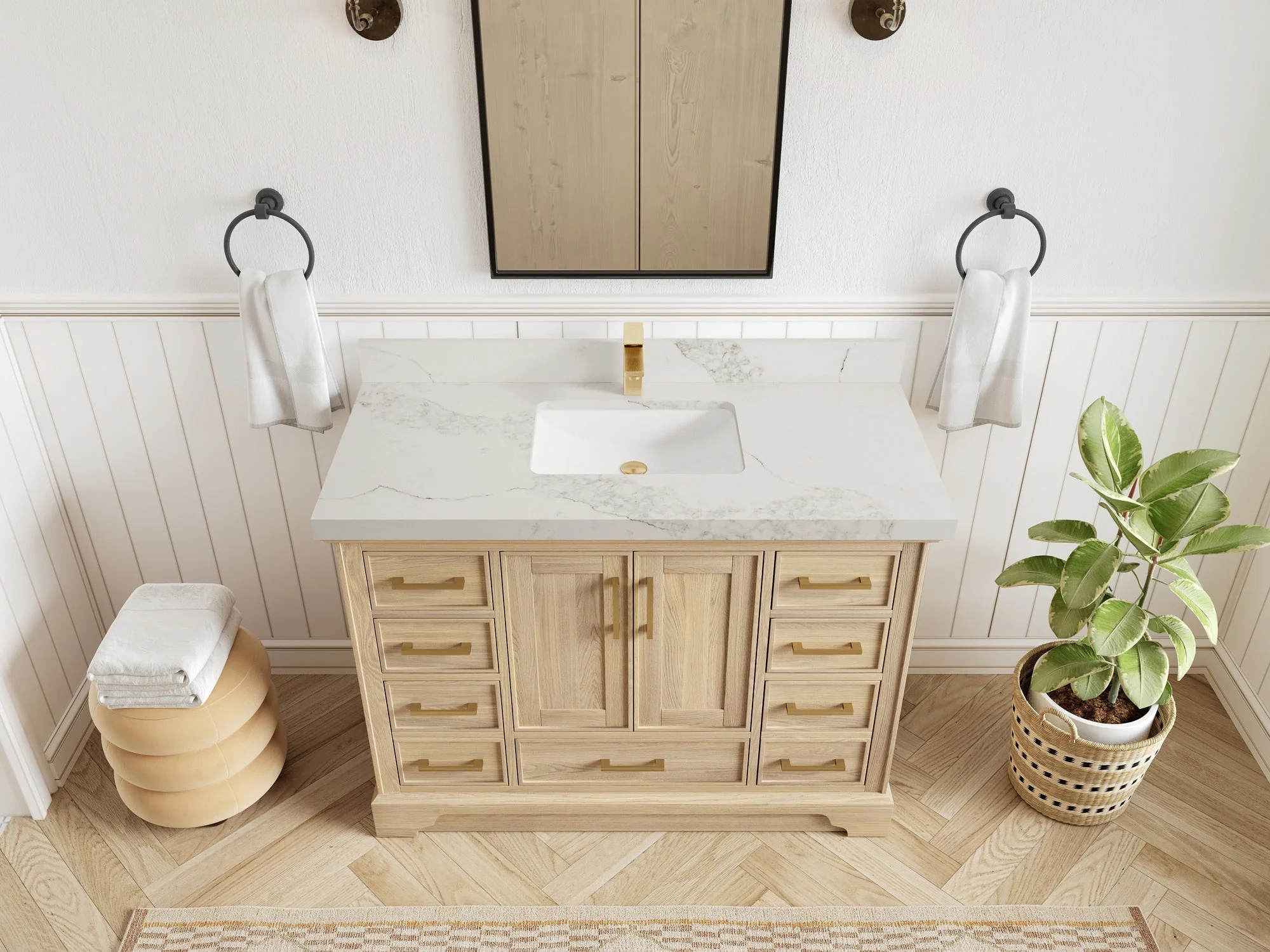 Charlotte White Oak 48 in. W x 22 in. D Single Sink Bathroom Vanity - Image 20
