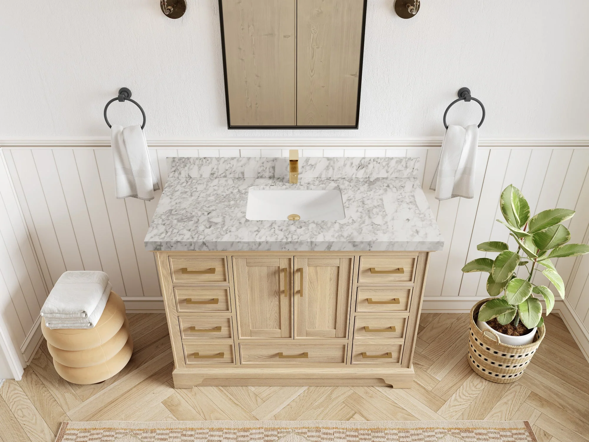 Charlotte White Oak 48 in. W x 22 in. D Single Sink Bathroom Vanity - Image 26