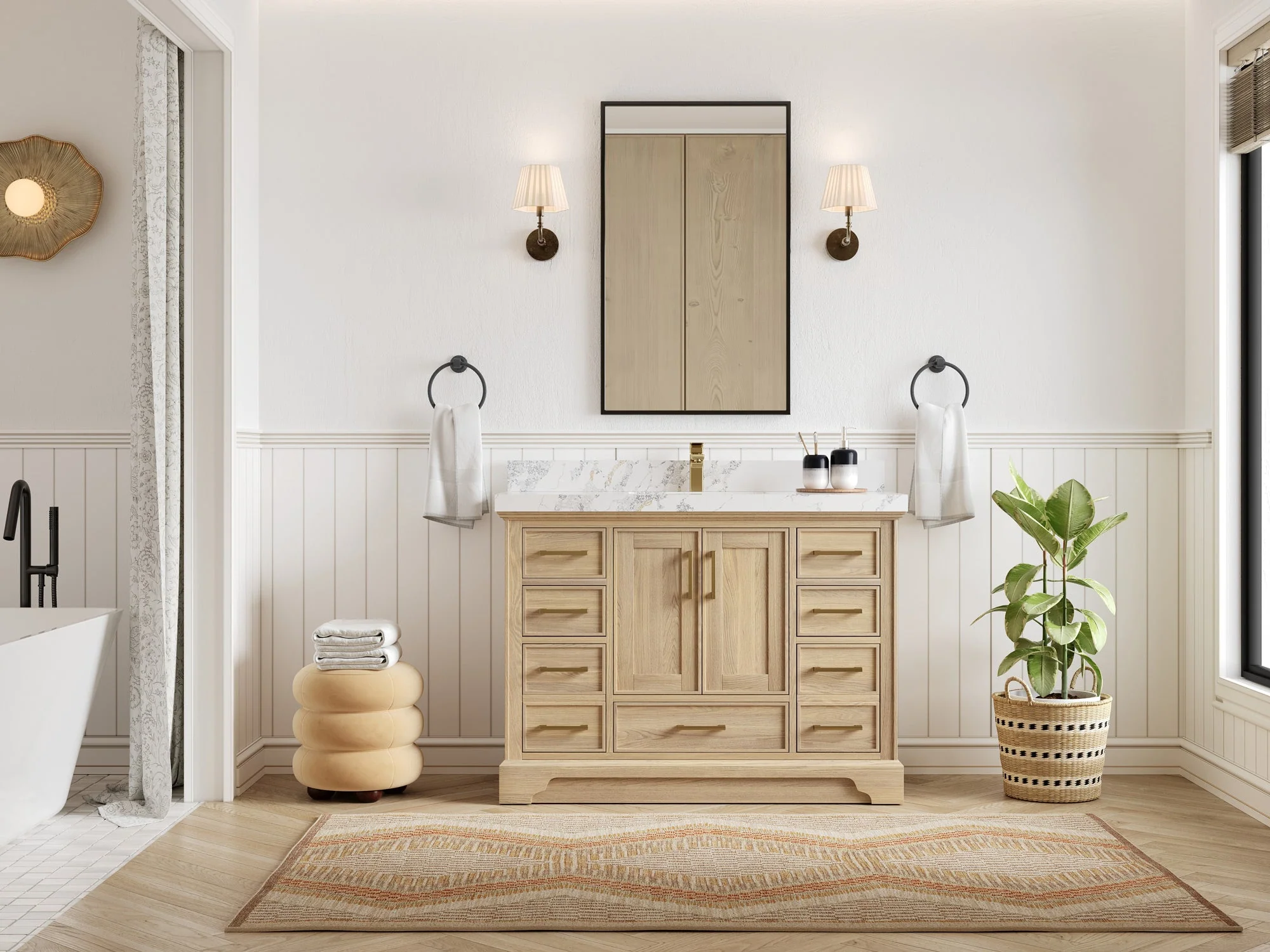 Charlotte White Oak 48 in. W x 22 in. D Single Sink Bathroom Vanity - Image 4