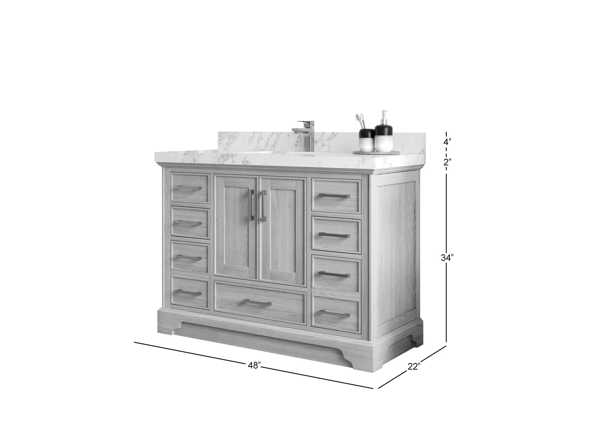 Charlotte White Oak 48 in. W x 22 in. D Single Sink Bathroom Vanity - Image 5