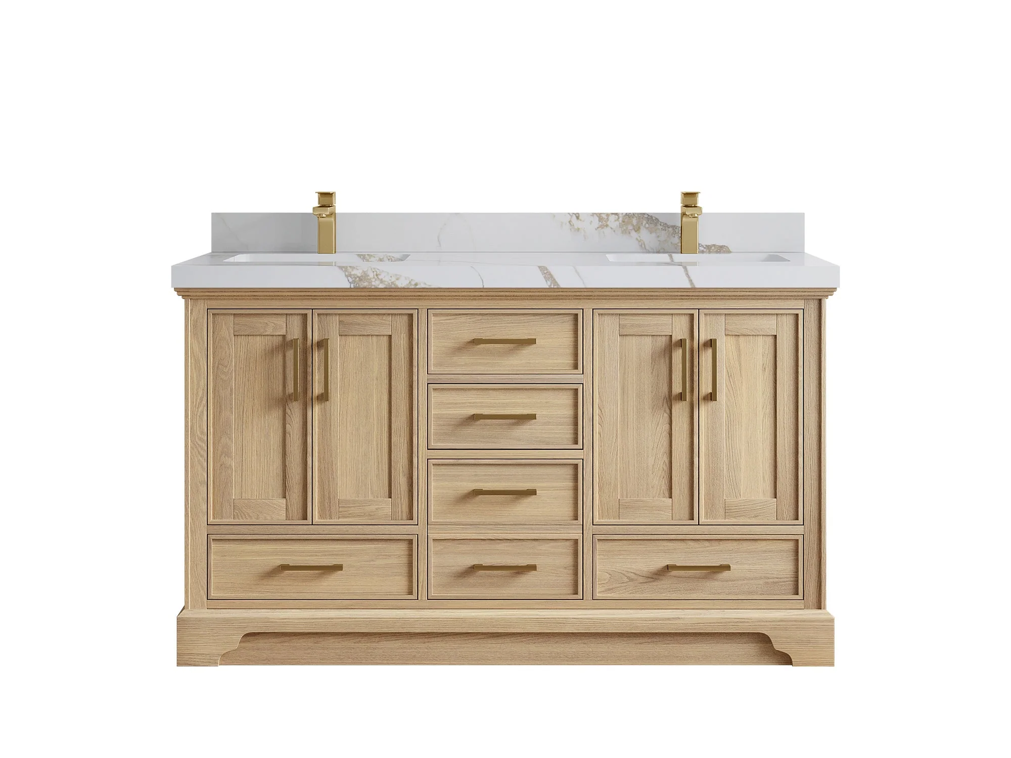 Charlotte White Oak 60 in. W x 22 in. D Double Sink Bathroom Vanity - Image 17