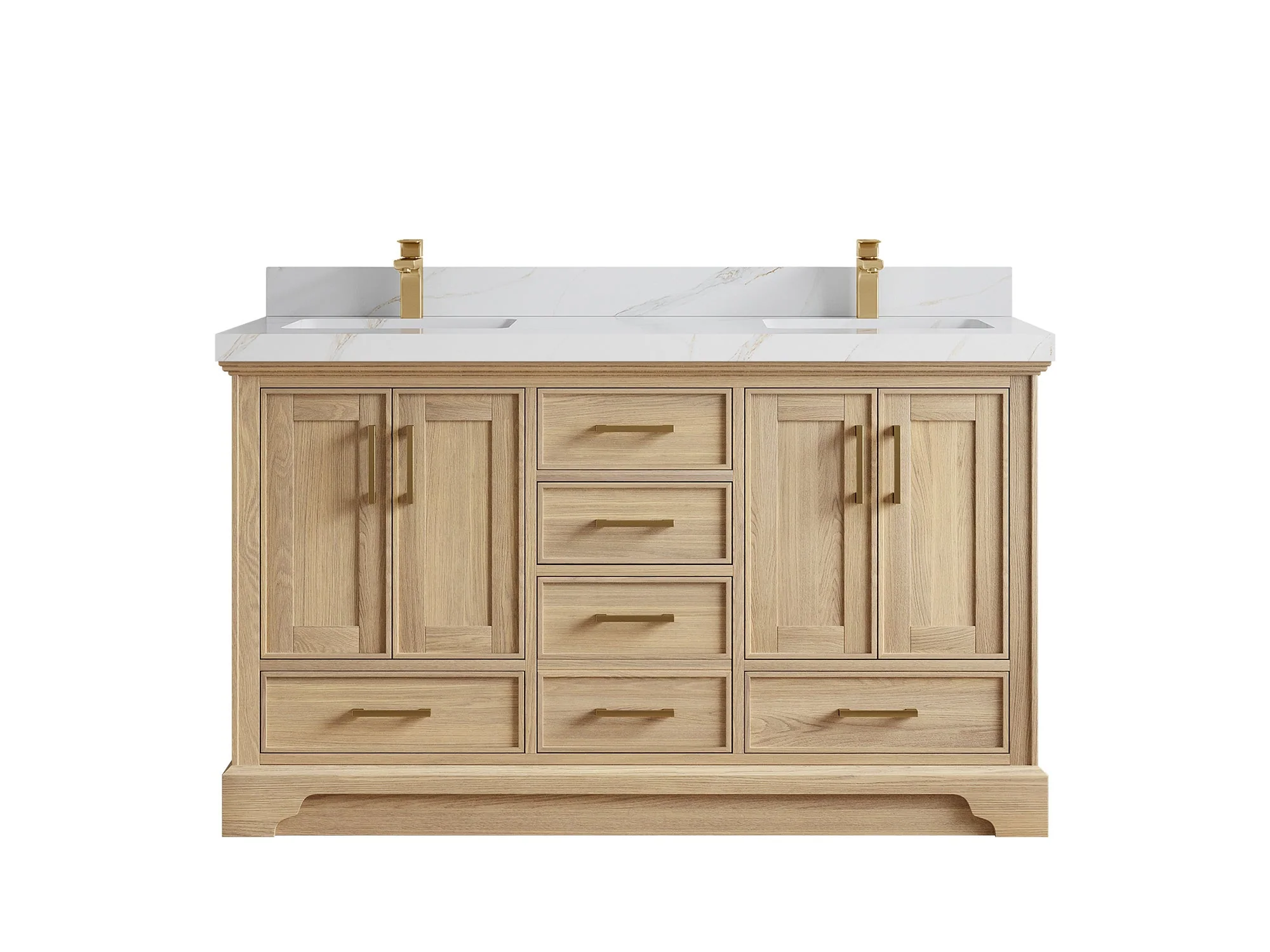 Charlotte White Oak 60 in. W x 22 in. D Double Sink Bathroom Vanity - Image 23
