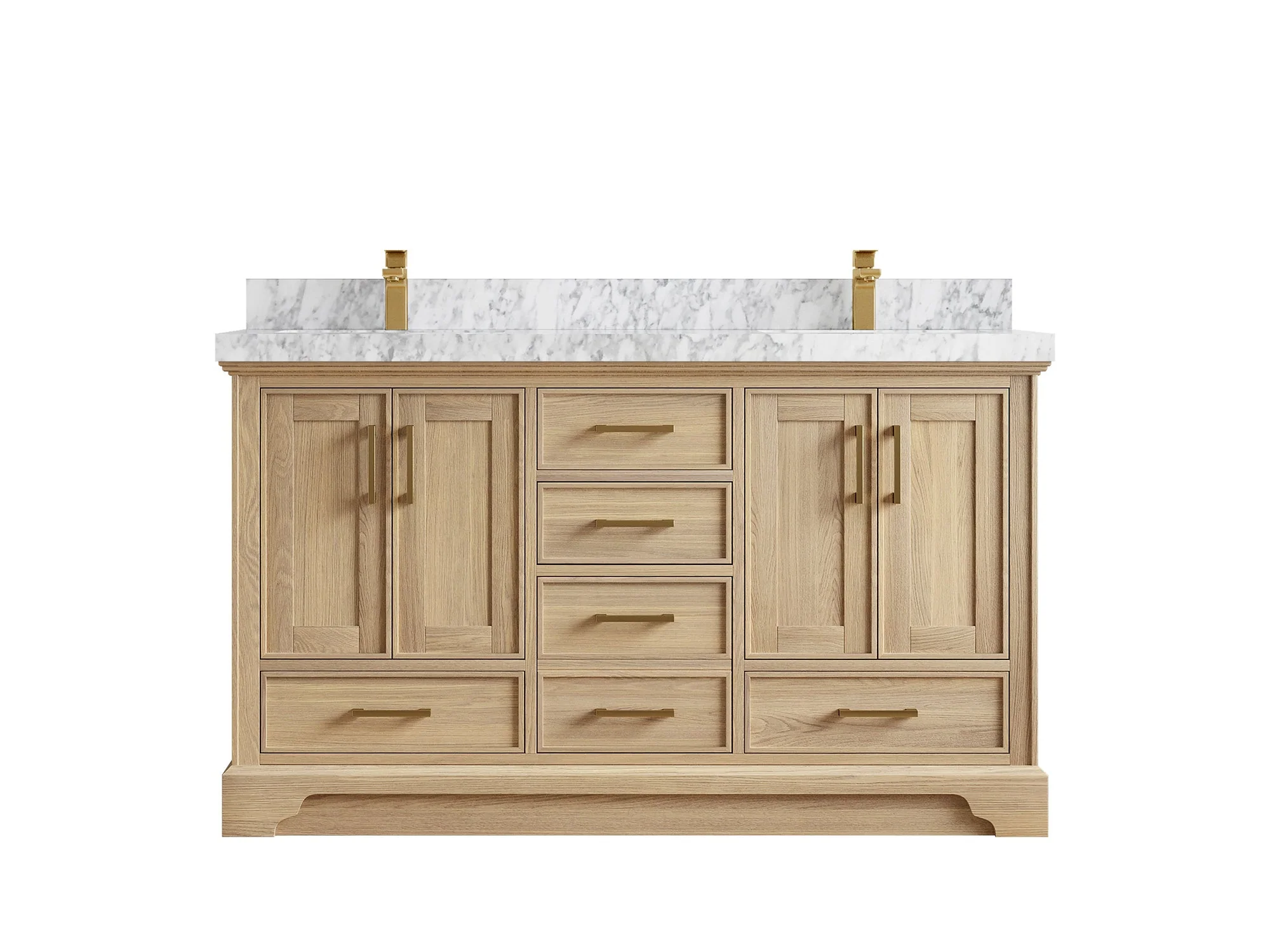 Charlotte White Oak 60 in. W x 22 in. D Double Sink Bathroom Vanity - Image 25