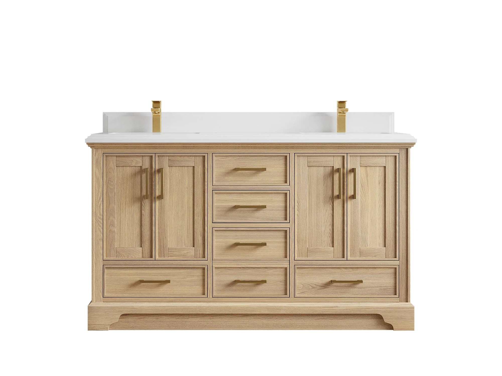 Charlotte White Oak 60 in. W x 22 in. D Double Sink Bathroom Vanity - Image 32
