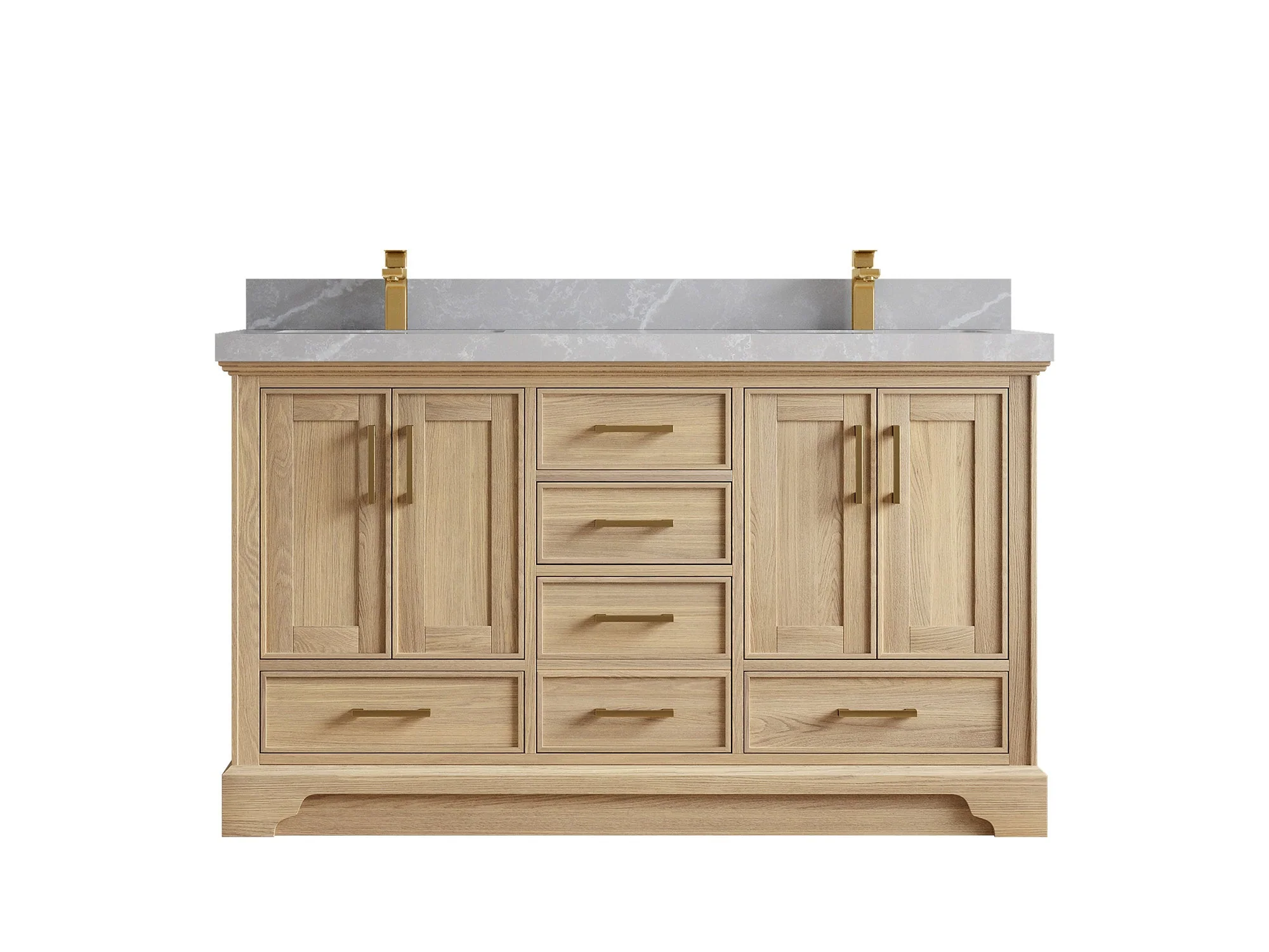 Charlotte White Oak 60 in. W x 22 in. D Double Sink Bathroom Vanity - Image 36