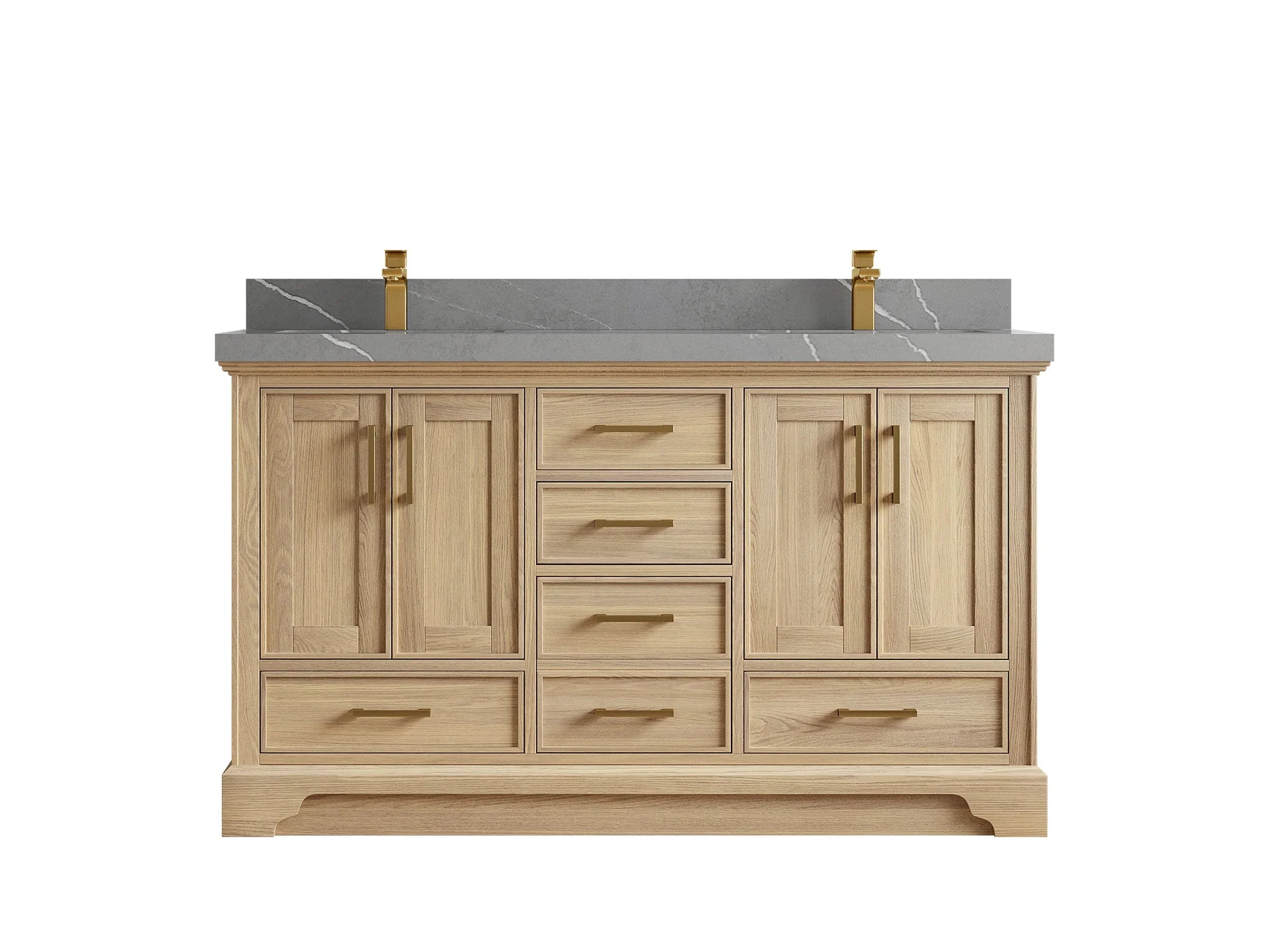 Charlotte White Oak 60 in. W x 22 in. D Double Sink Bathroom Vanity - Image 38