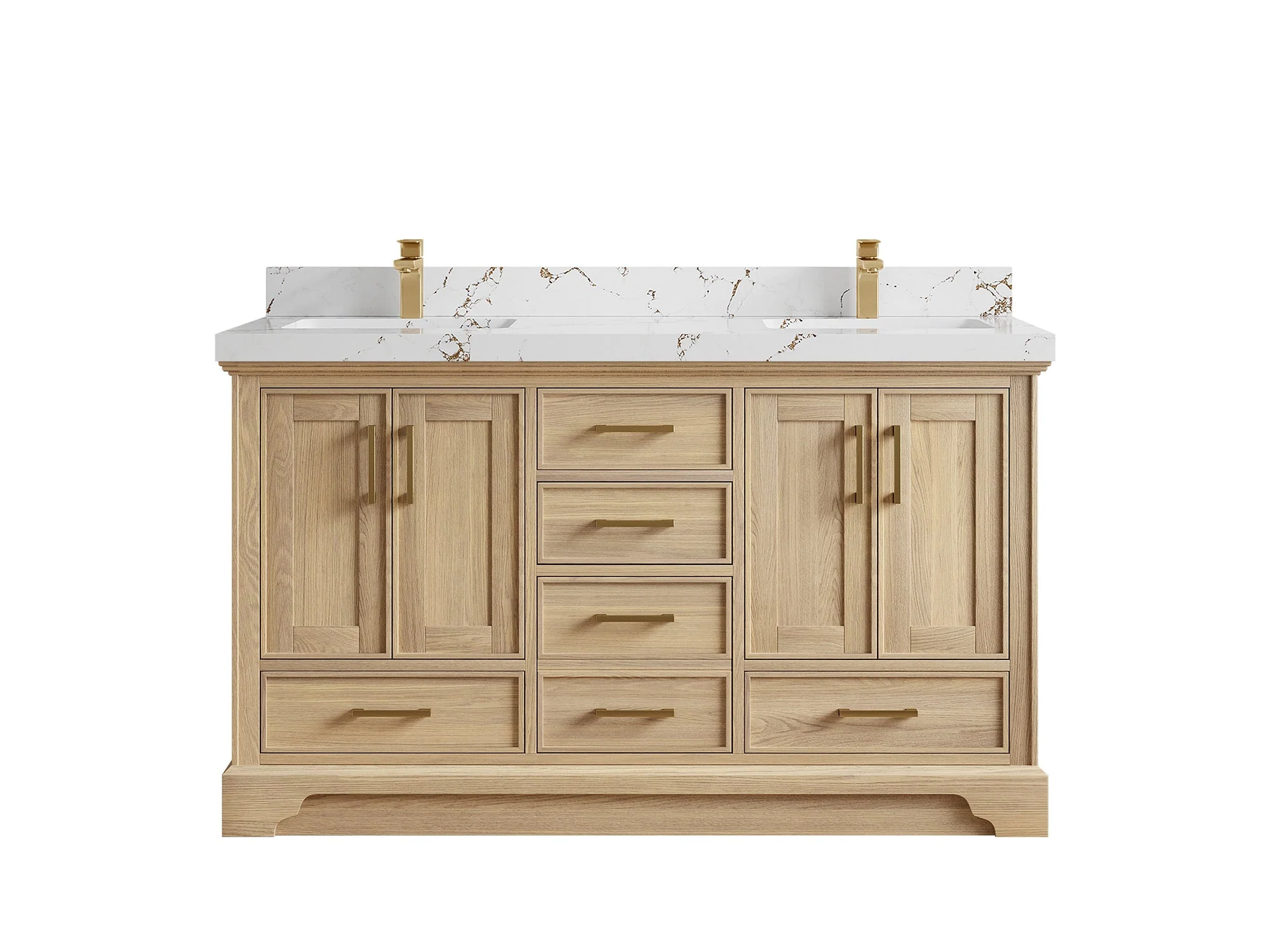 Charlotte White Oak 60 in. W x 22 in. D Double Sink Bathroom Vanity - Image 40