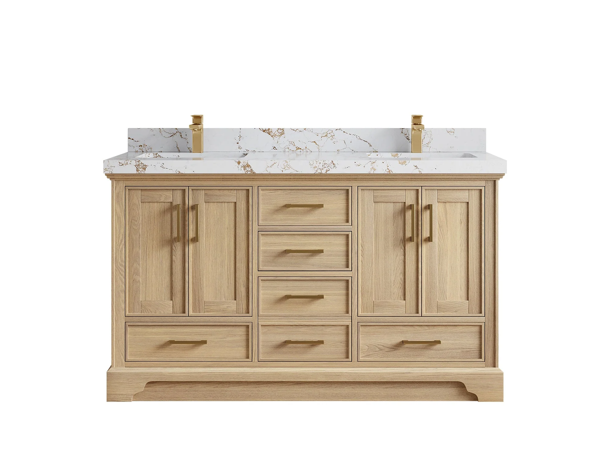 Charlotte White Oak 60 in. W x 22 in. D Double Sink Bathroom Vanity - Image 42