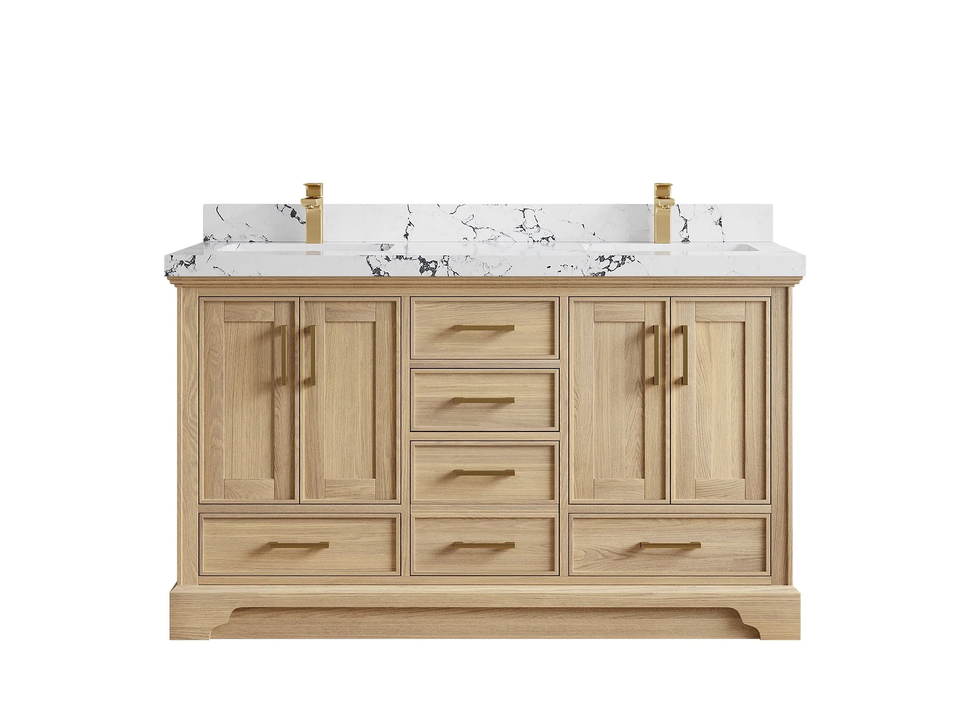 Charlotte White Oak 60 in. W x 22 in. D Double Sink Bathroom Vanity - Image 44