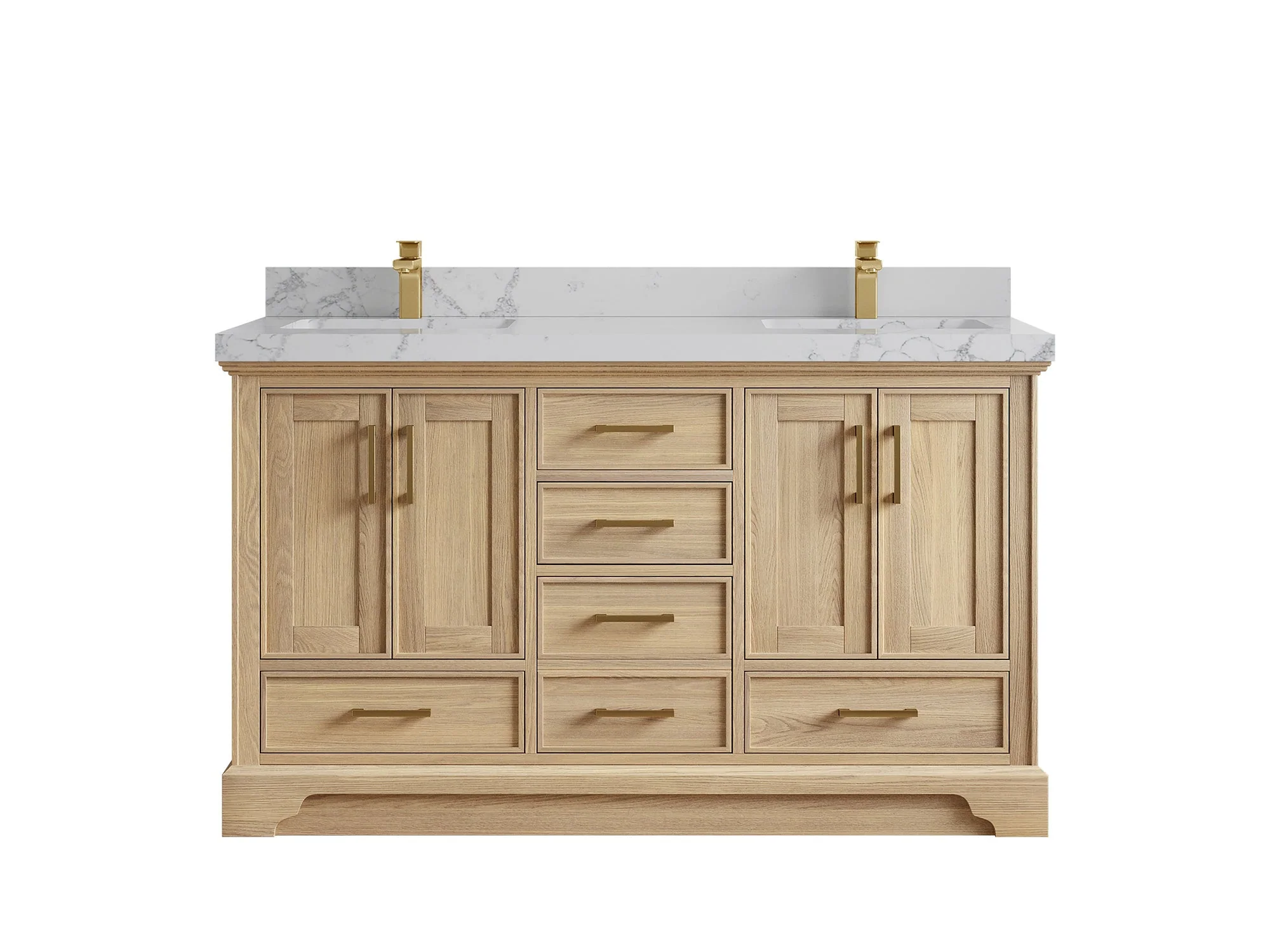 Charlotte White Oak 60 in. W x 22 in. D Double Sink Bathroom Vanity - Image 46