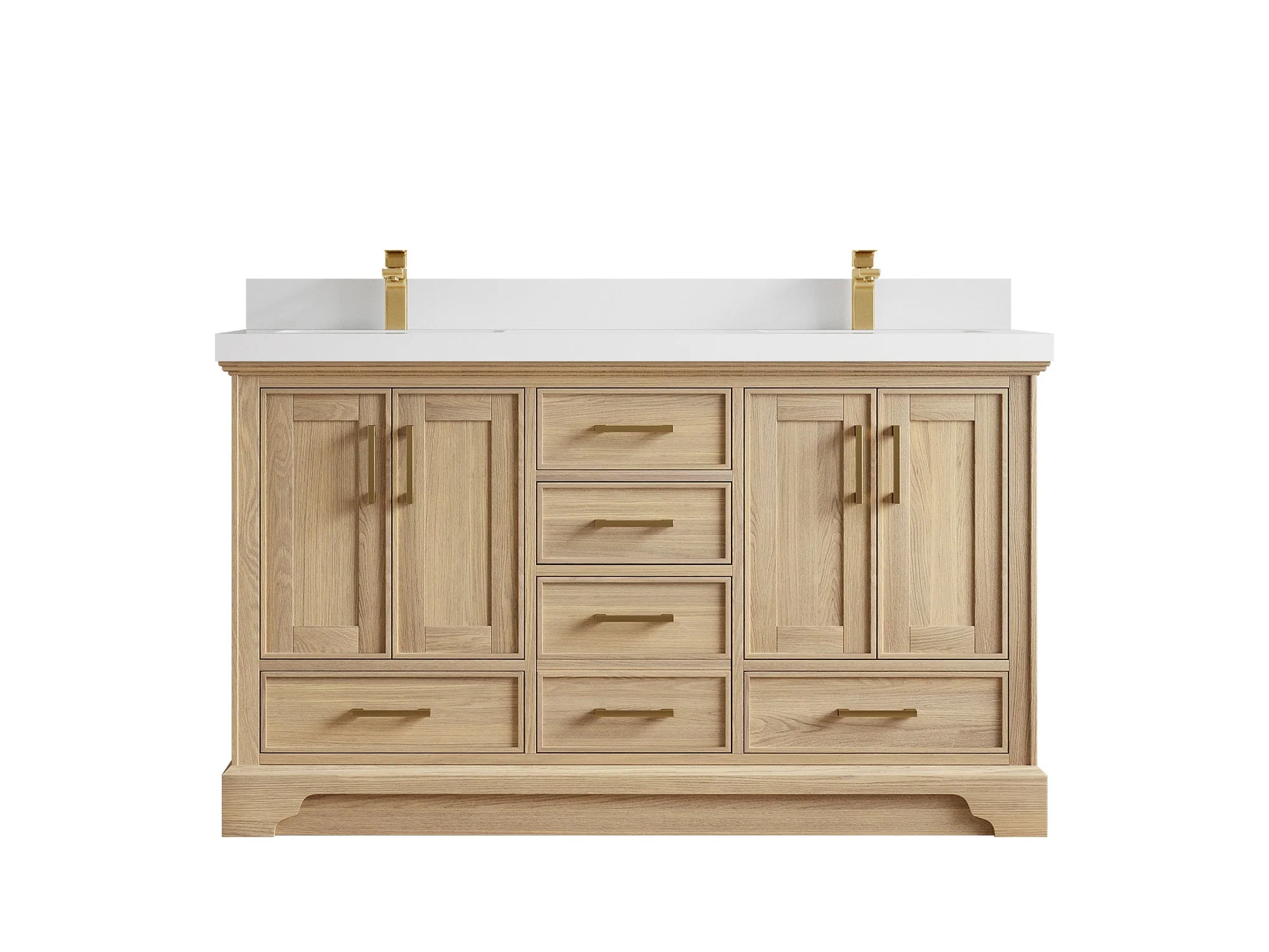 Charlotte White Oak 60 in. W x 22 in. D Double Sink Bathroom Vanity - Image 48