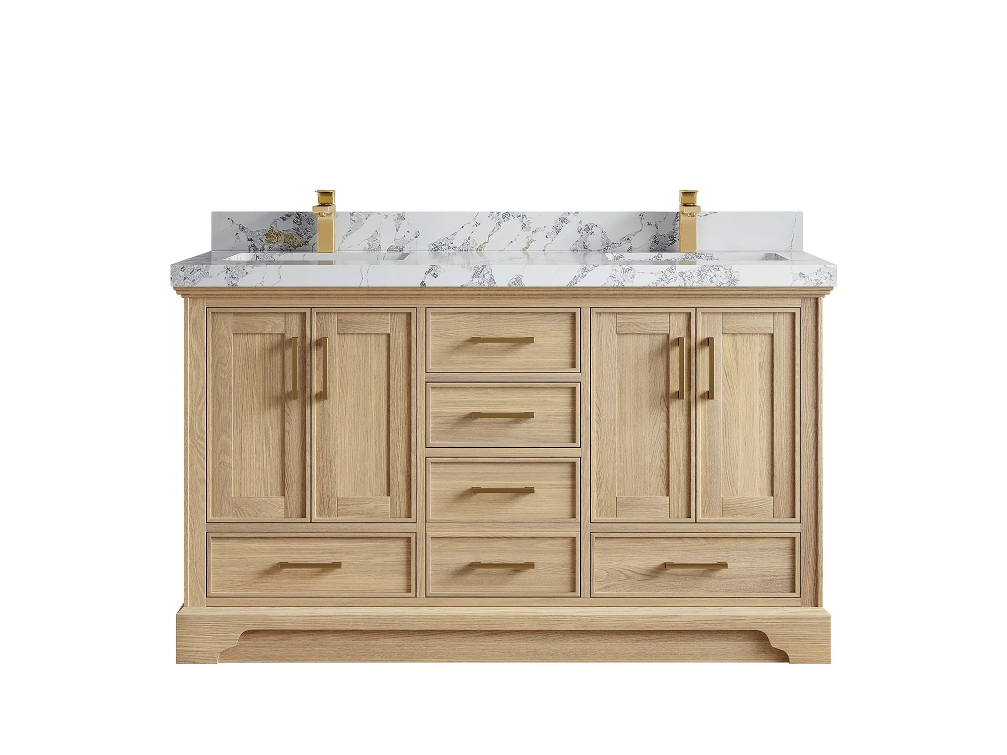 Charlotte White Oak 60 in. W x 22 in. D Double Sink Bathroom Vanity - Image 50