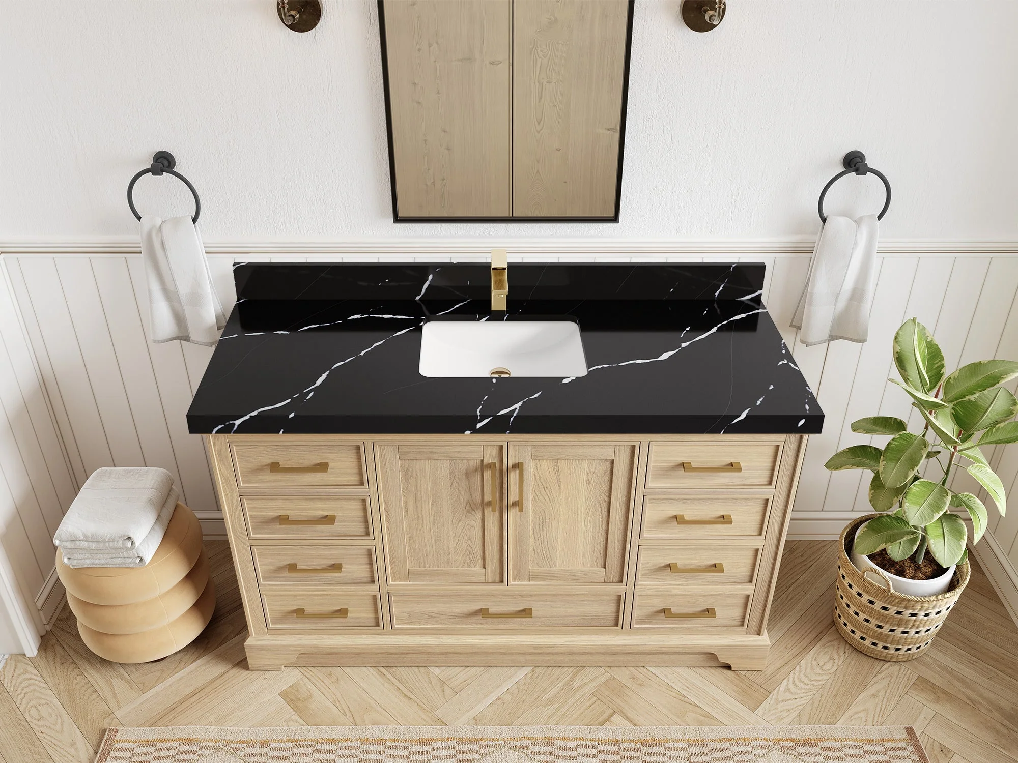 Charlotte White Oak 60 in. W x 22 in. D Single Sink Bathroom Vanity - Image 14