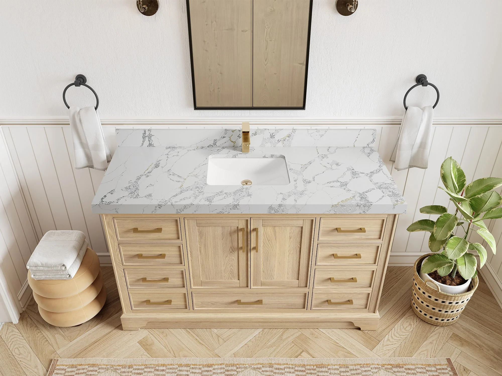 Charlotte White Oak 60 in. W x 22 in. D Single Sink Bathroom Vanity - Image 22