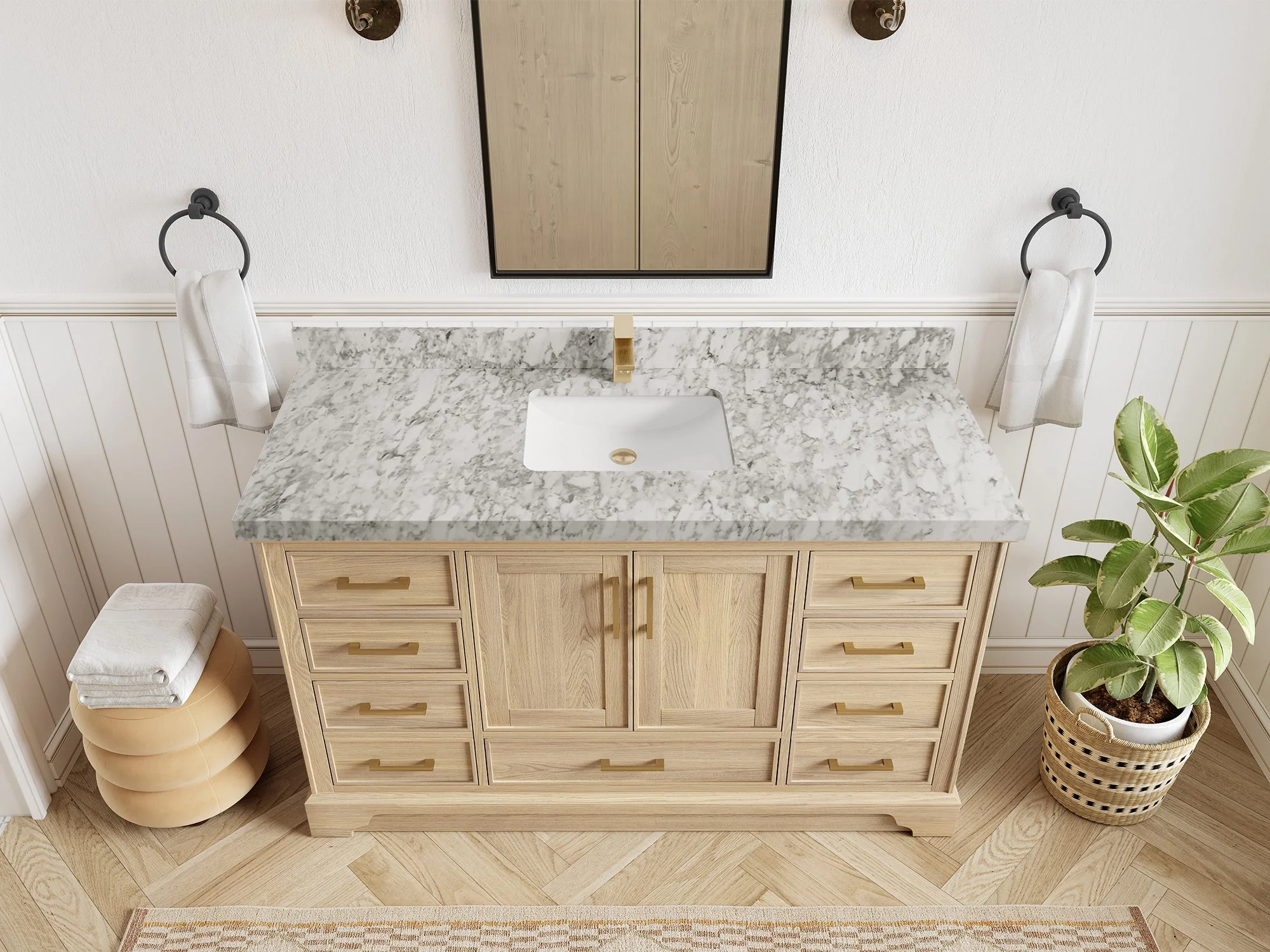 Charlotte White Oak 60 in. W x 22 in. D Single Sink Bathroom Vanity - Image 26