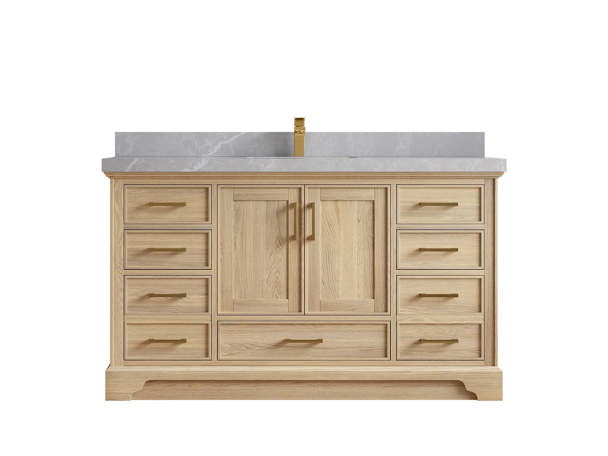 Charlotte White Oak 60 in. W x 22 in. D Single Sink Bathroom Vanity - Image 39
