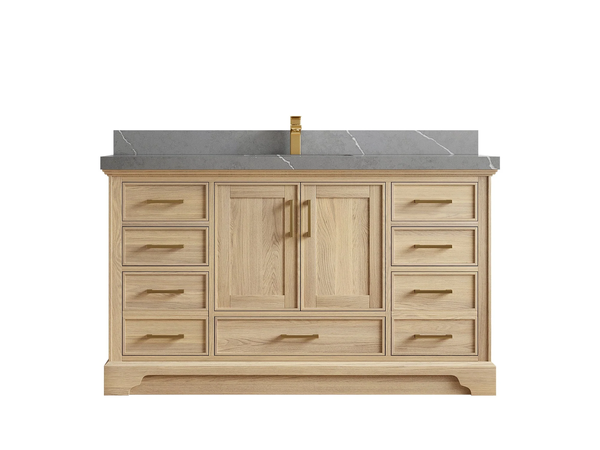 Charlotte White Oak 60 in. W x 22 in. D Single Sink Bathroom Vanity - Image 41