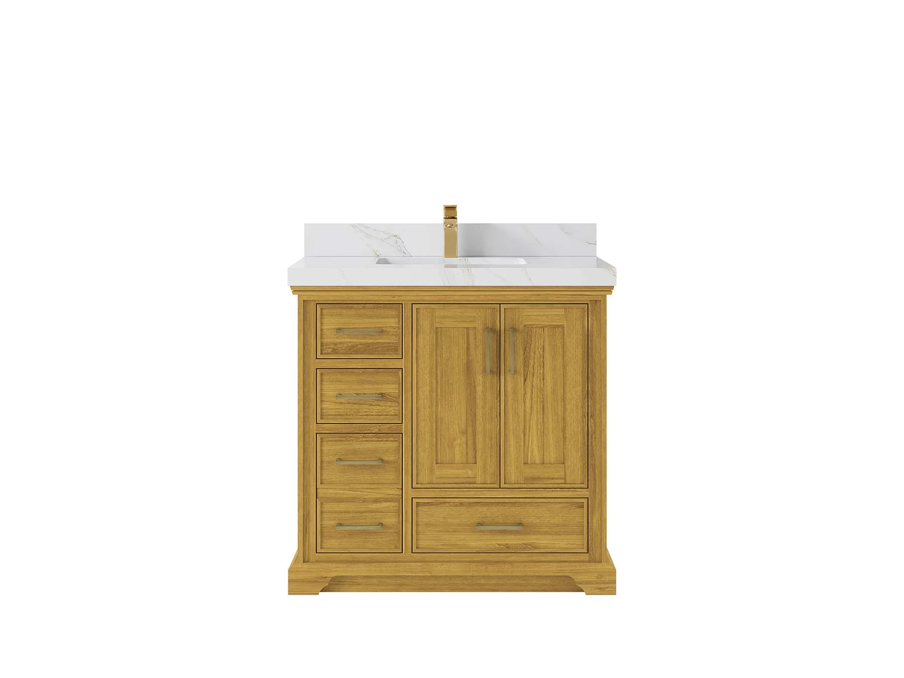 Charlotte White Oak 36 in. W x 22 in. D Center Sink Bathroom Vanity - Image 12