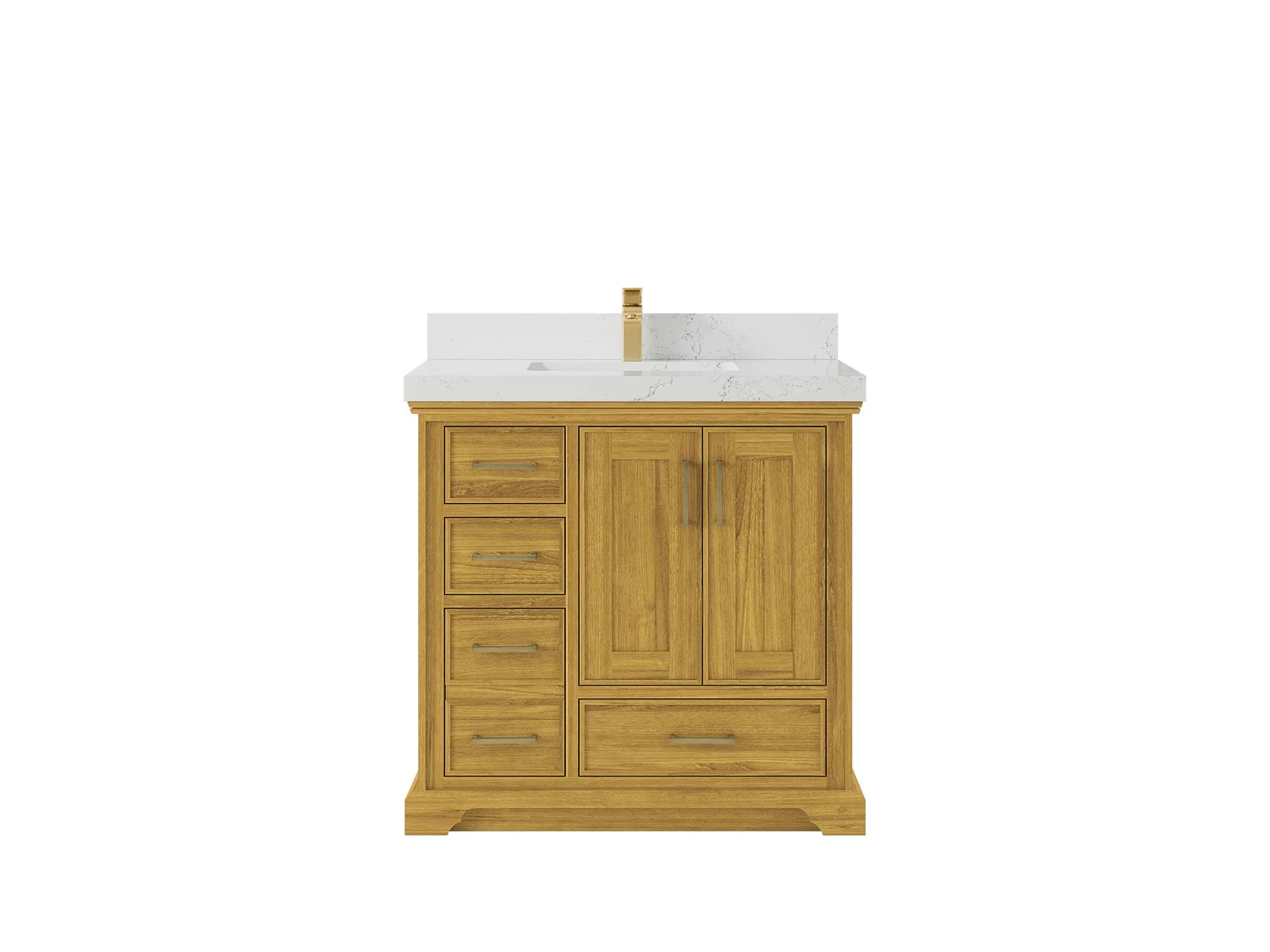 Charlotte White Oak 36 in. W x 22 in. D Center Sink Bathroom Vanity - Image 16