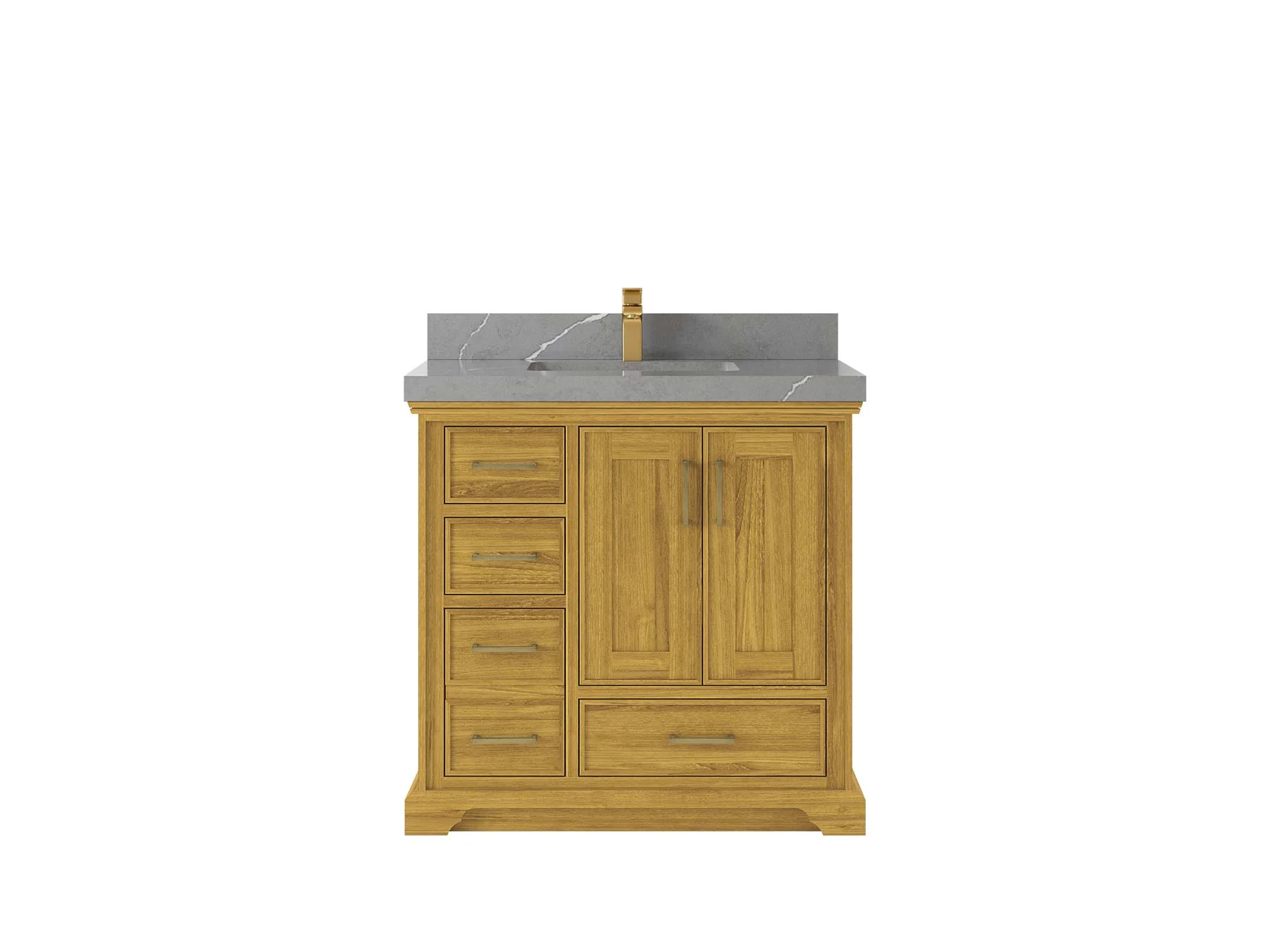 Charlotte White Oak 36 in. W x 22 in. D Center Sink Bathroom Vanity - Image 18