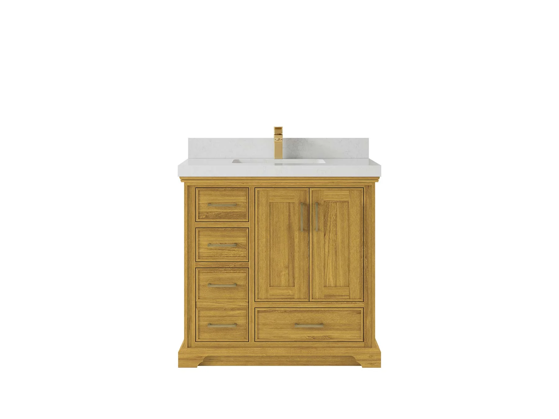 Charlotte White Oak 36 in. W x 22 in. D Center Sink Bathroom Vanity - Image 6