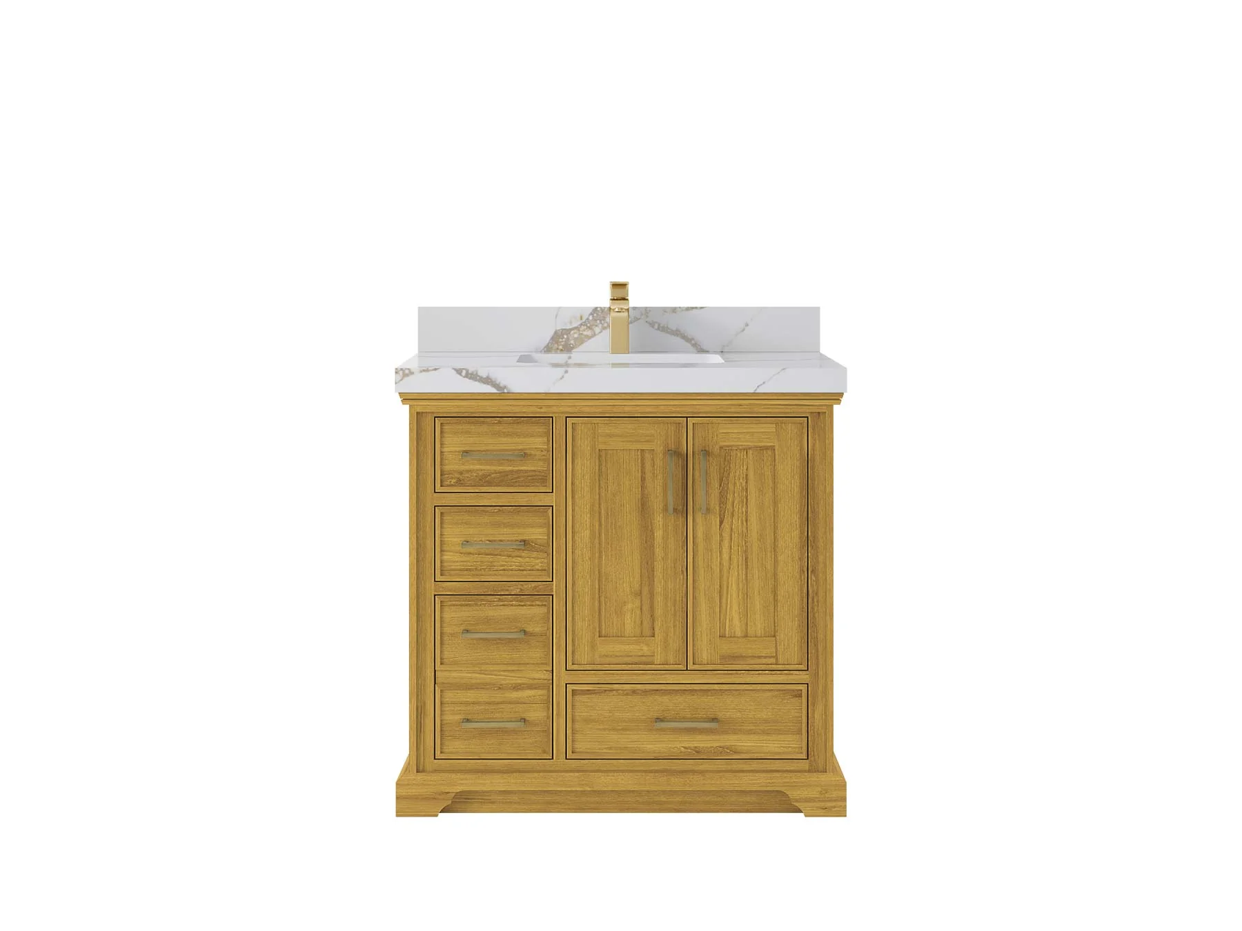Charlotte White Oak 36 in. W x 22 in. D Center Sink Bathroom Vanity - Image 8