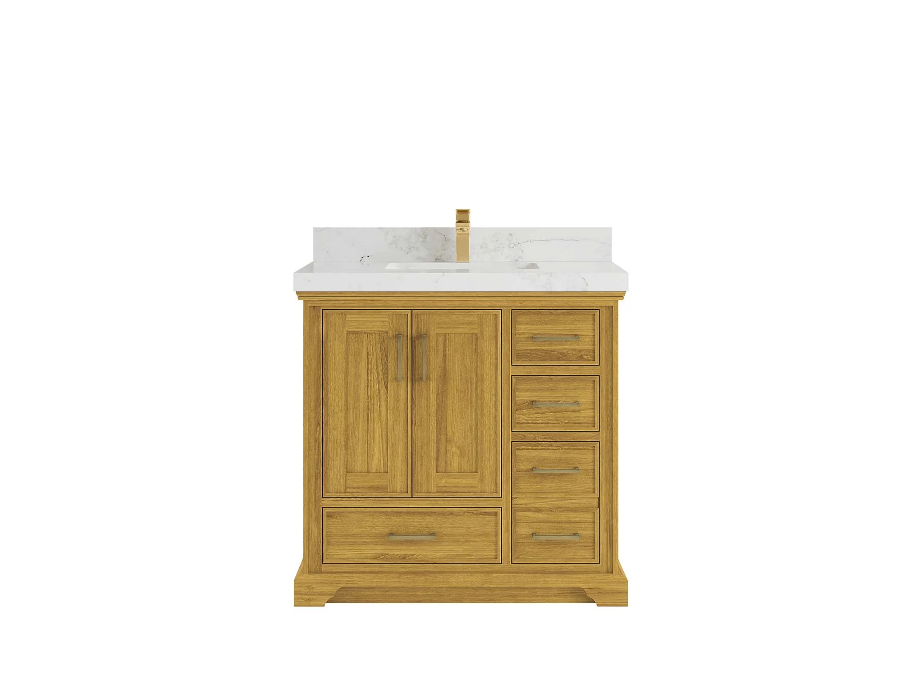 Charlotte White Oak 36 in. W x 22 in. D Center Sink Bathroom Vanity - Image 12