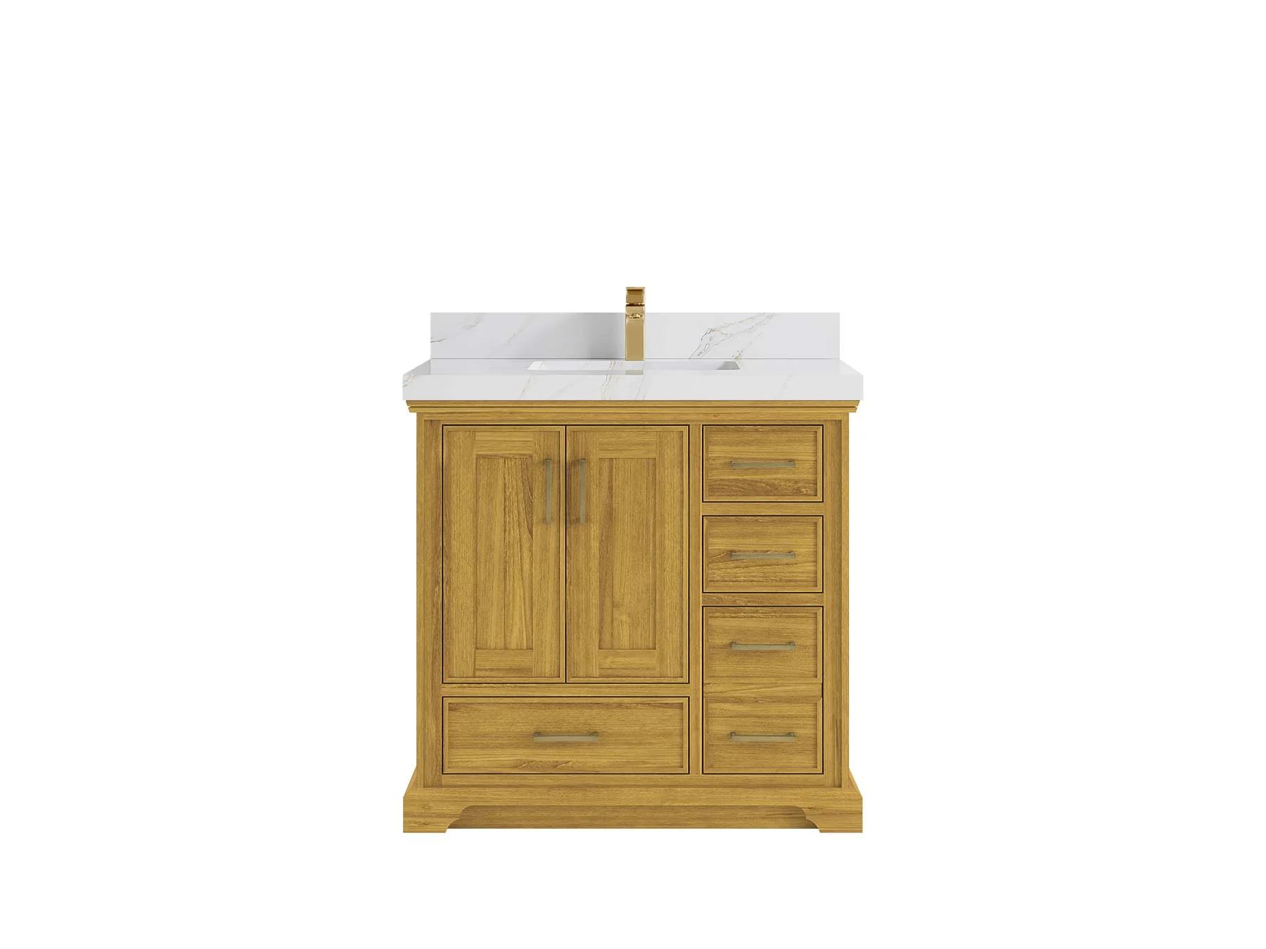 Charlotte White Oak 36 in. W x 22 in. D Center Sink Bathroom Vanity - Image 14