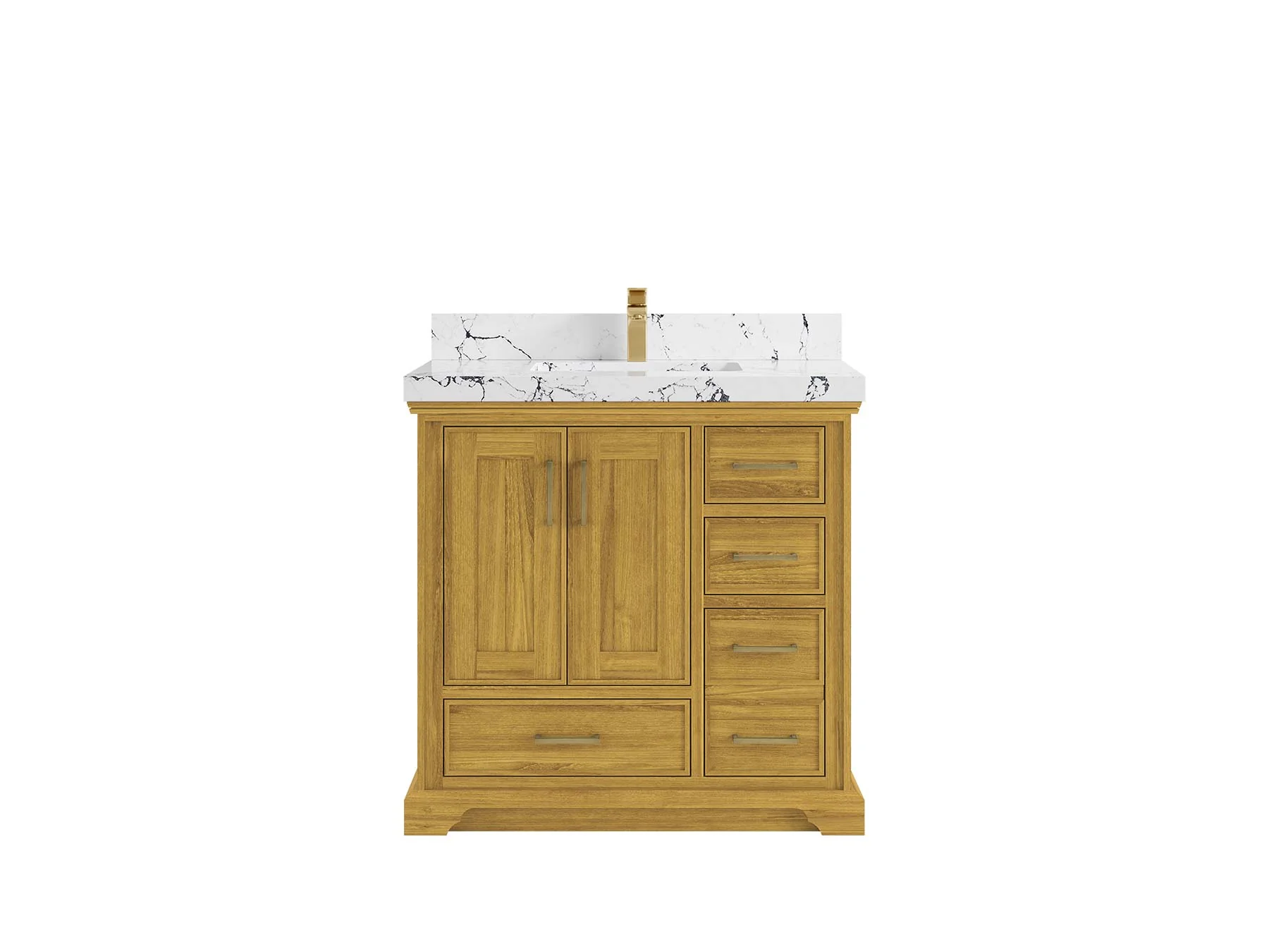 Charlotte White Oak 36 in. W x 22 in. D Center Sink Bathroom Vanity - Image 23