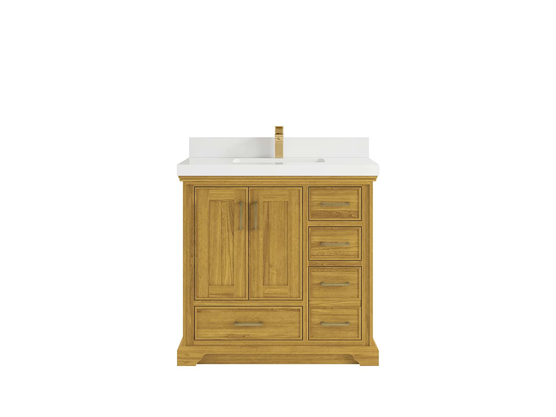 Charlotte White Oak 36 in. W x 22 in. D Center Sink Bathroom Vanity - Image 25