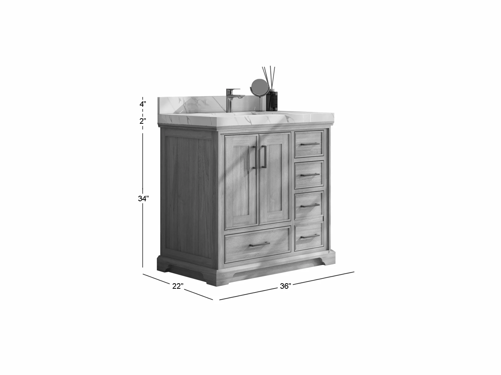 Charlotte White Oak 36 in. W x 22 in. D Center Sink Bathroom Vanity - Image 5