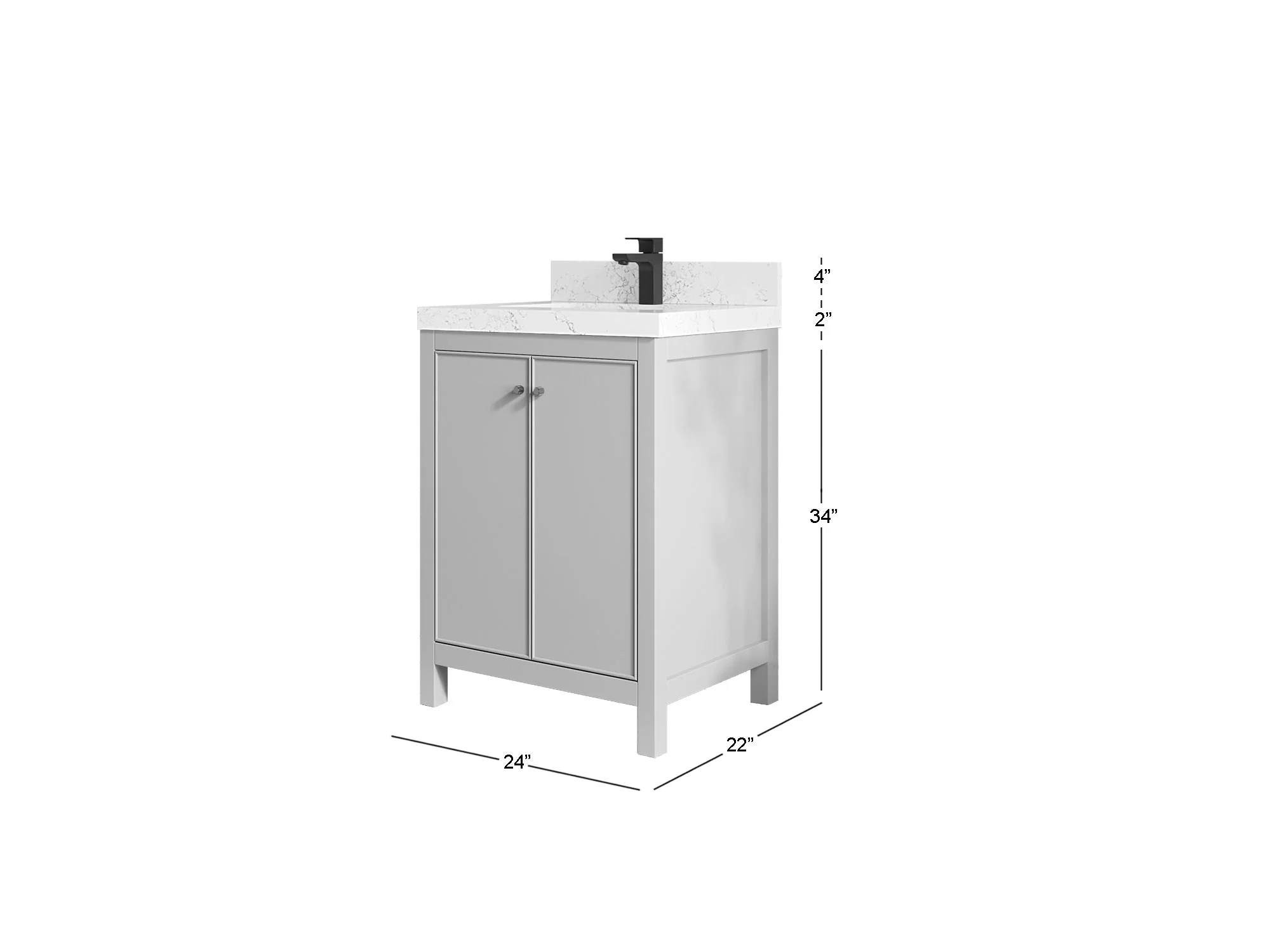 Chicago 24 in. W x 22 in. D Single Sink Bathroom Vanity - Image 3