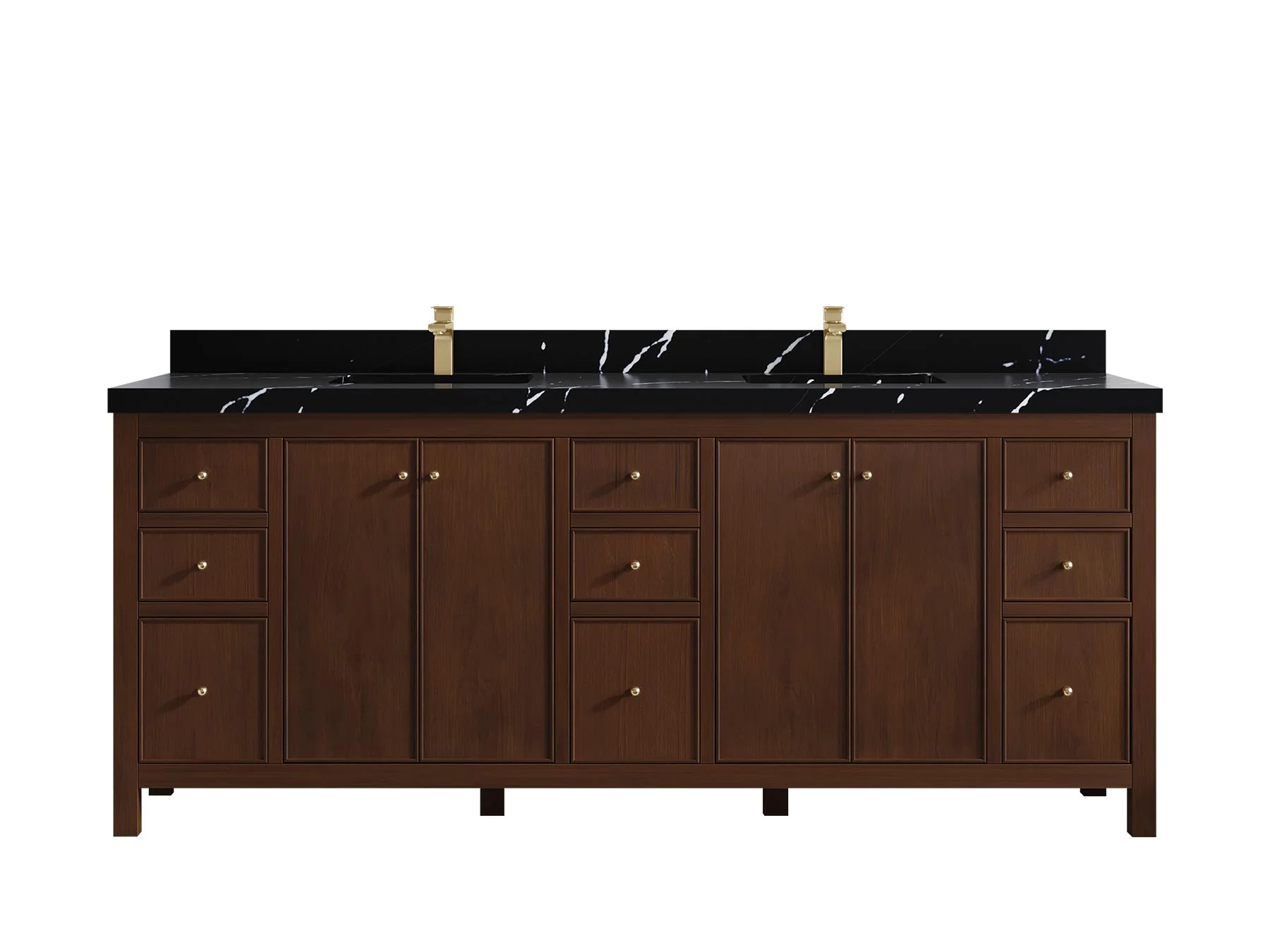 Chicago Teak 84 in. W x 22 in. D Double Sink Bathroom Vanity - Image 12