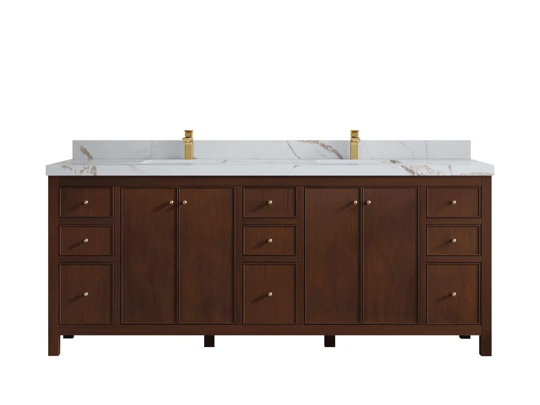 Chicago Teak 84 in. W x 22 in. D Double Sink Bathroom Vanity - Image 14