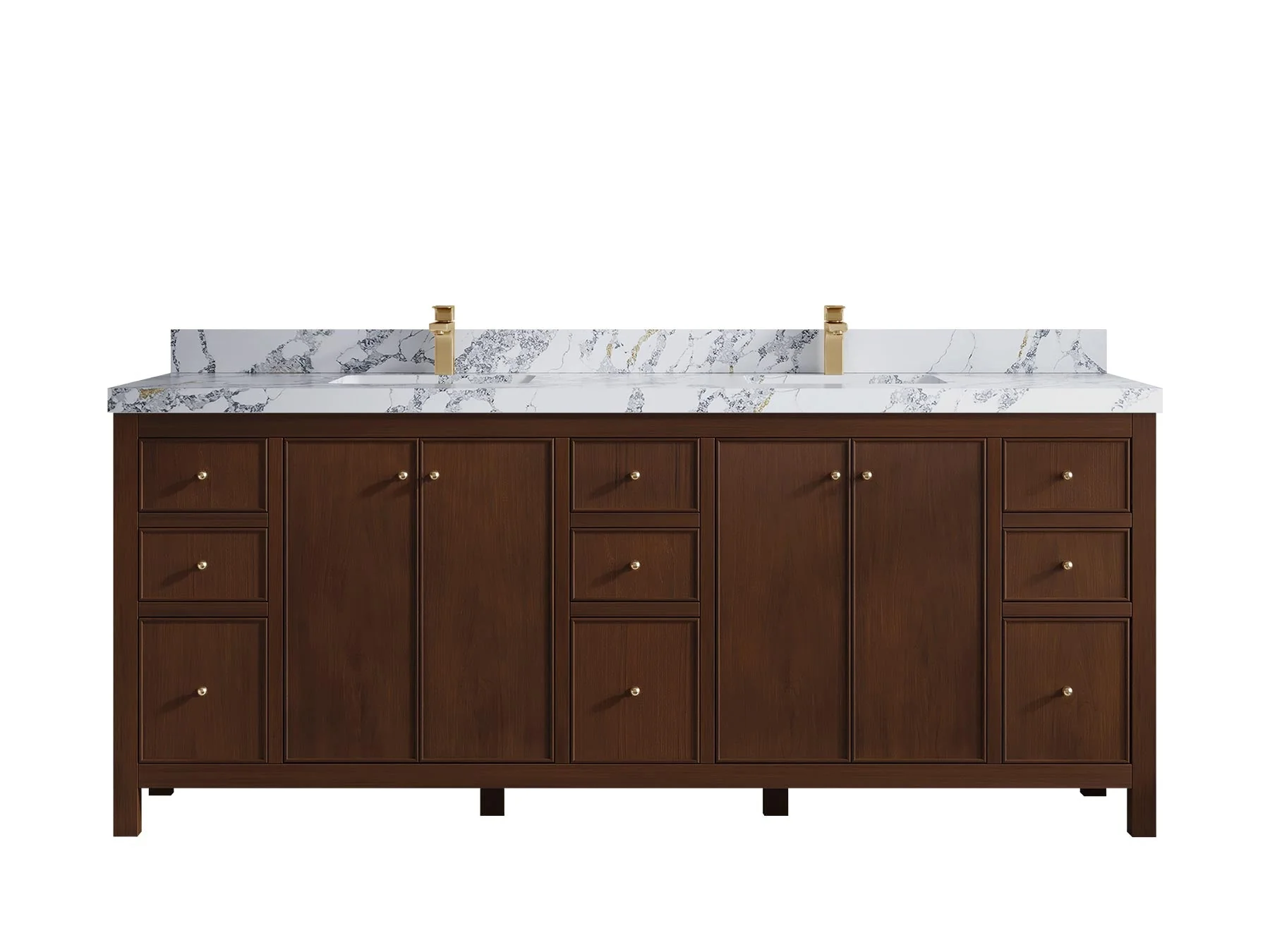 Chicago Teak 84 in. W x 22 in. D Double Sink Bathroom Vanity - Image 18