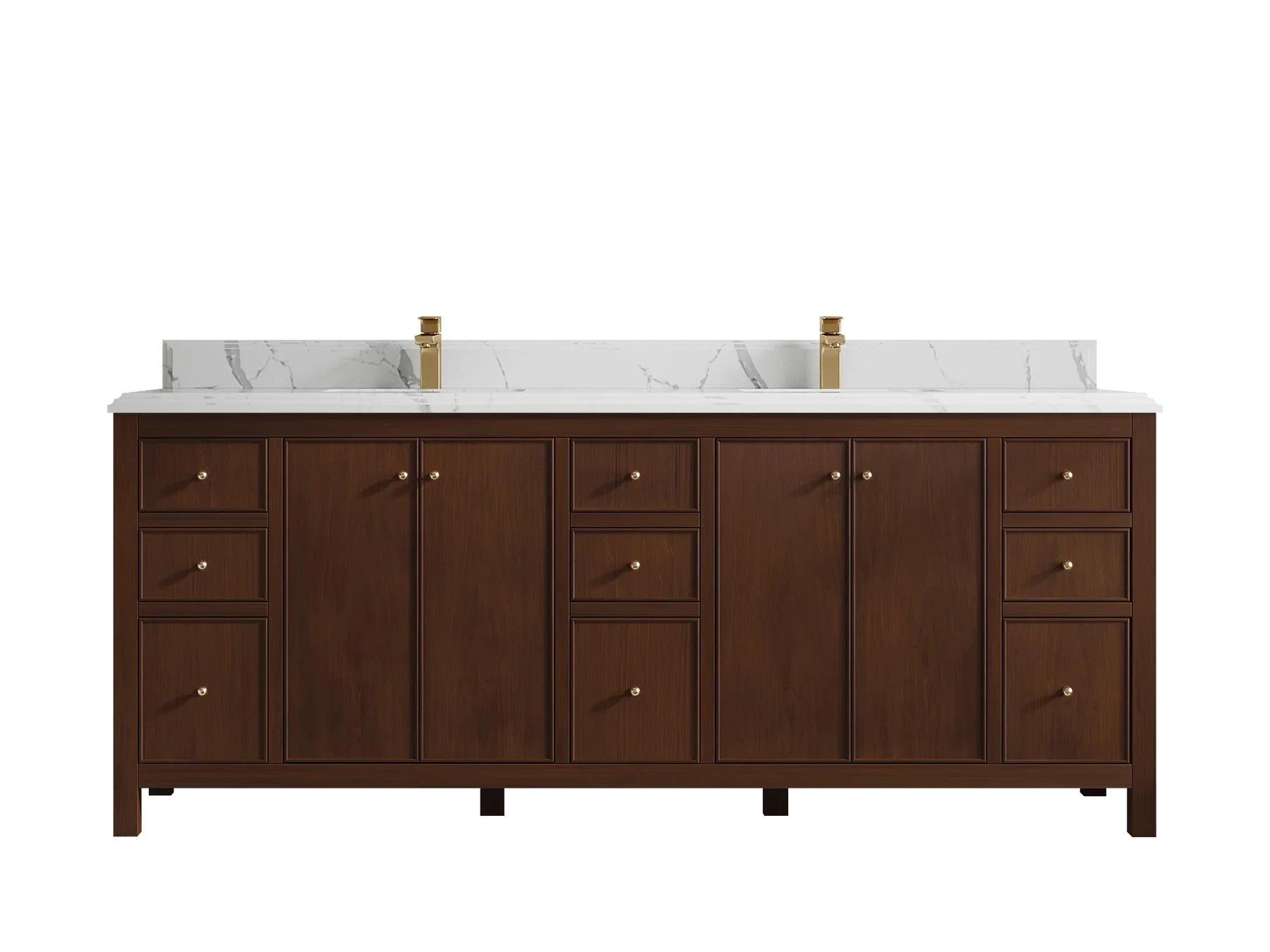 Chicago Teak 84 in. W x 22 in. D Double Sink Bathroom Vanity - Image 24