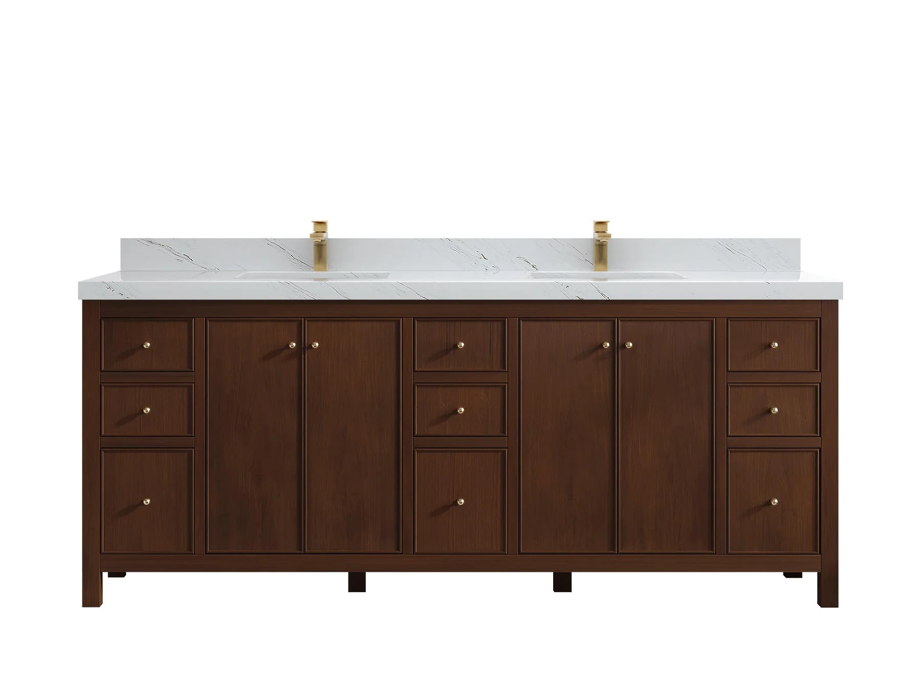 Chicago Teak 84 in. W x 22 in. D Double Sink Bathroom Vanity - Image 34