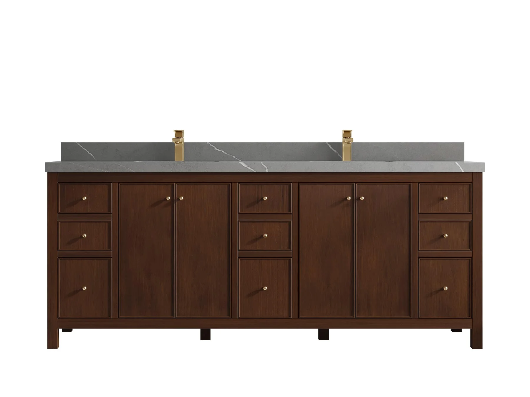 Chicago Teak 84 in. W x 22 in. D Double Sink Bathroom Vanity - Image 36