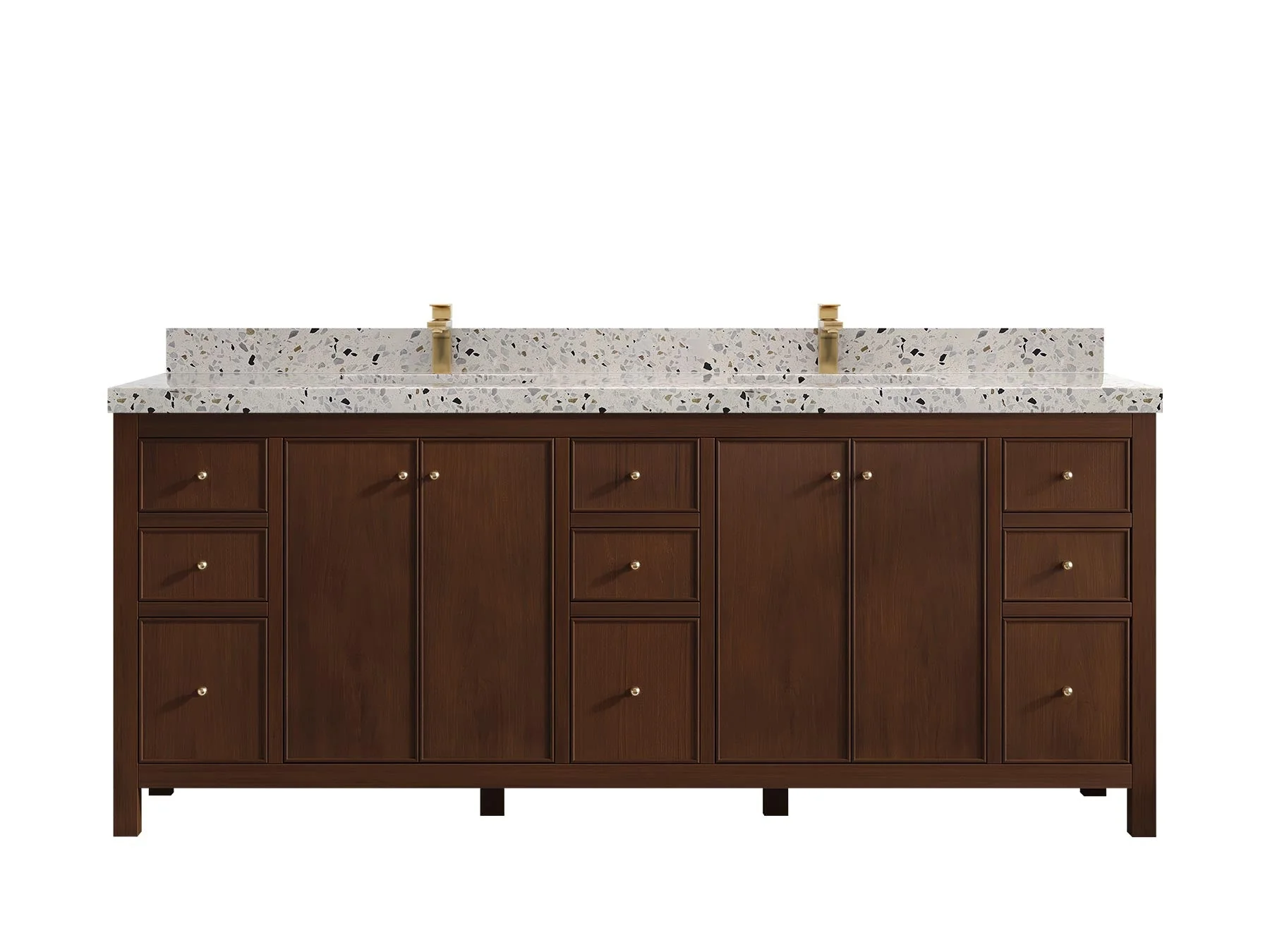 Chicago Teak 84 in. W x 22 in. D Double Sink Bathroom Vanity - Image 38