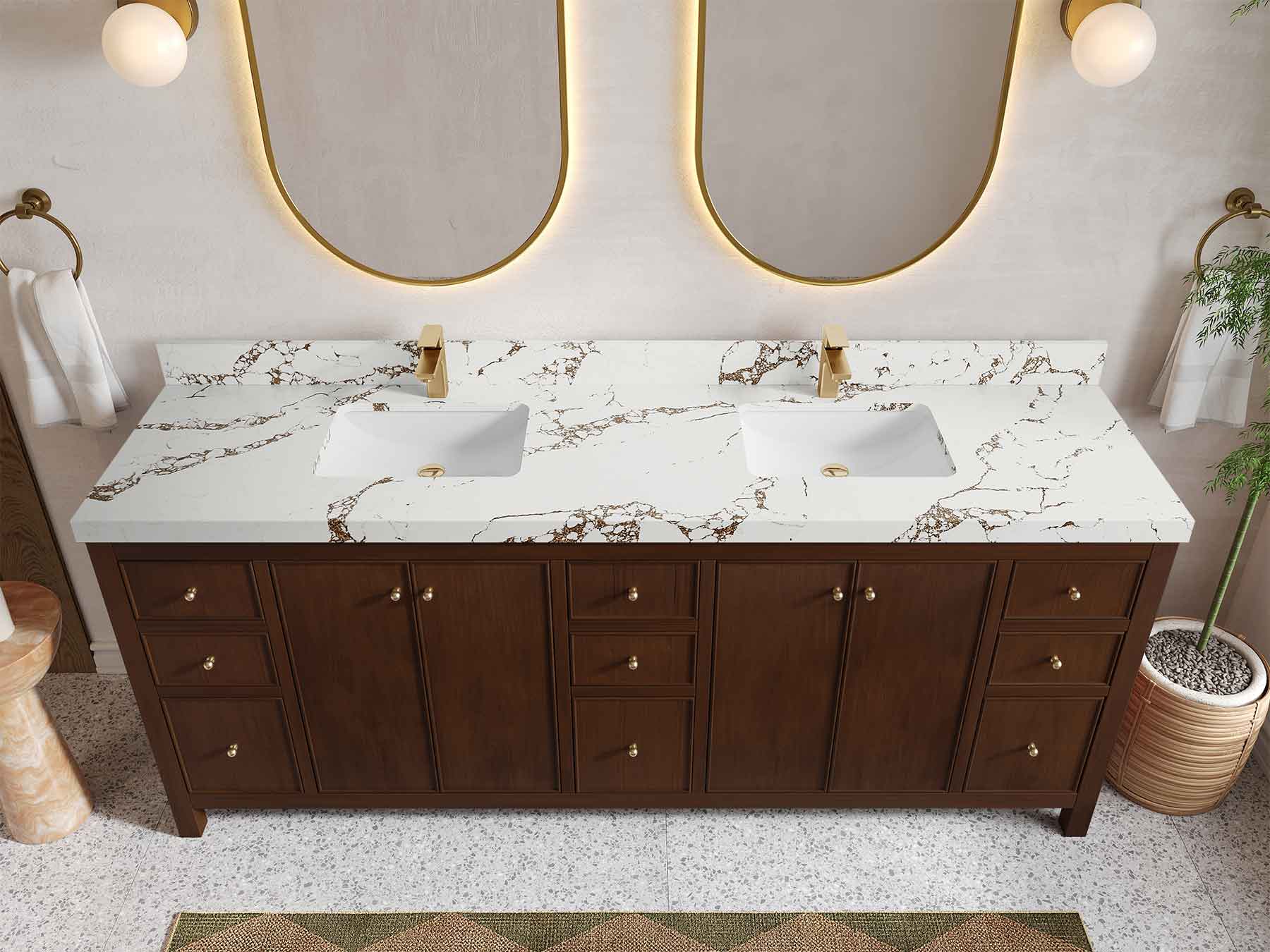 Chicago Teak 84 in. W x 22 in. D Double Sink Bathroom Vanity - Image 39