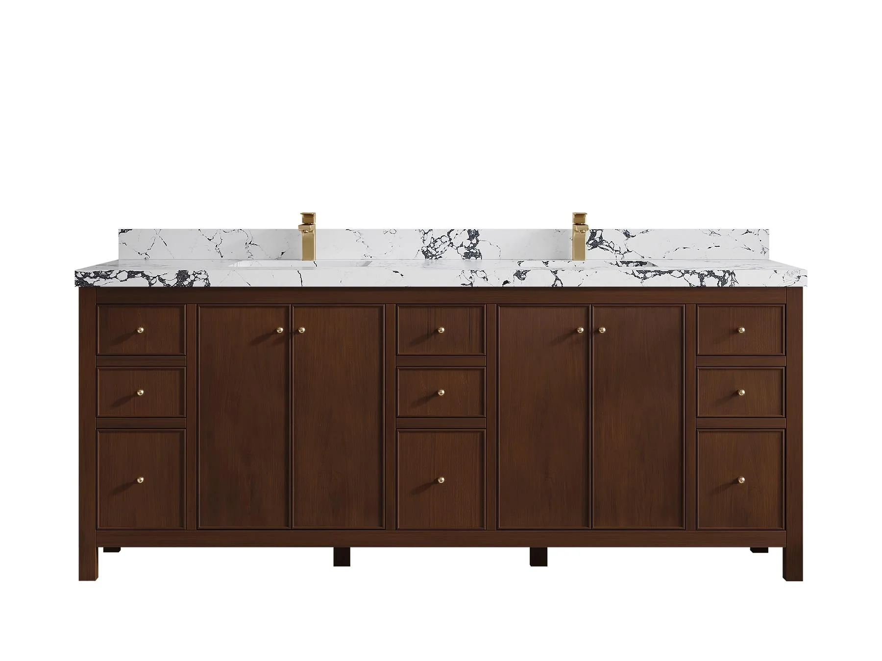 Chicago Teak 84 in. W x 22 in. D Double Sink Bathroom Vanity - Image 44